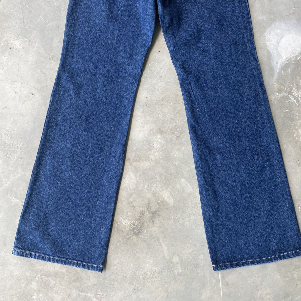 Angle blue bush pants embroidery patchwork smiley