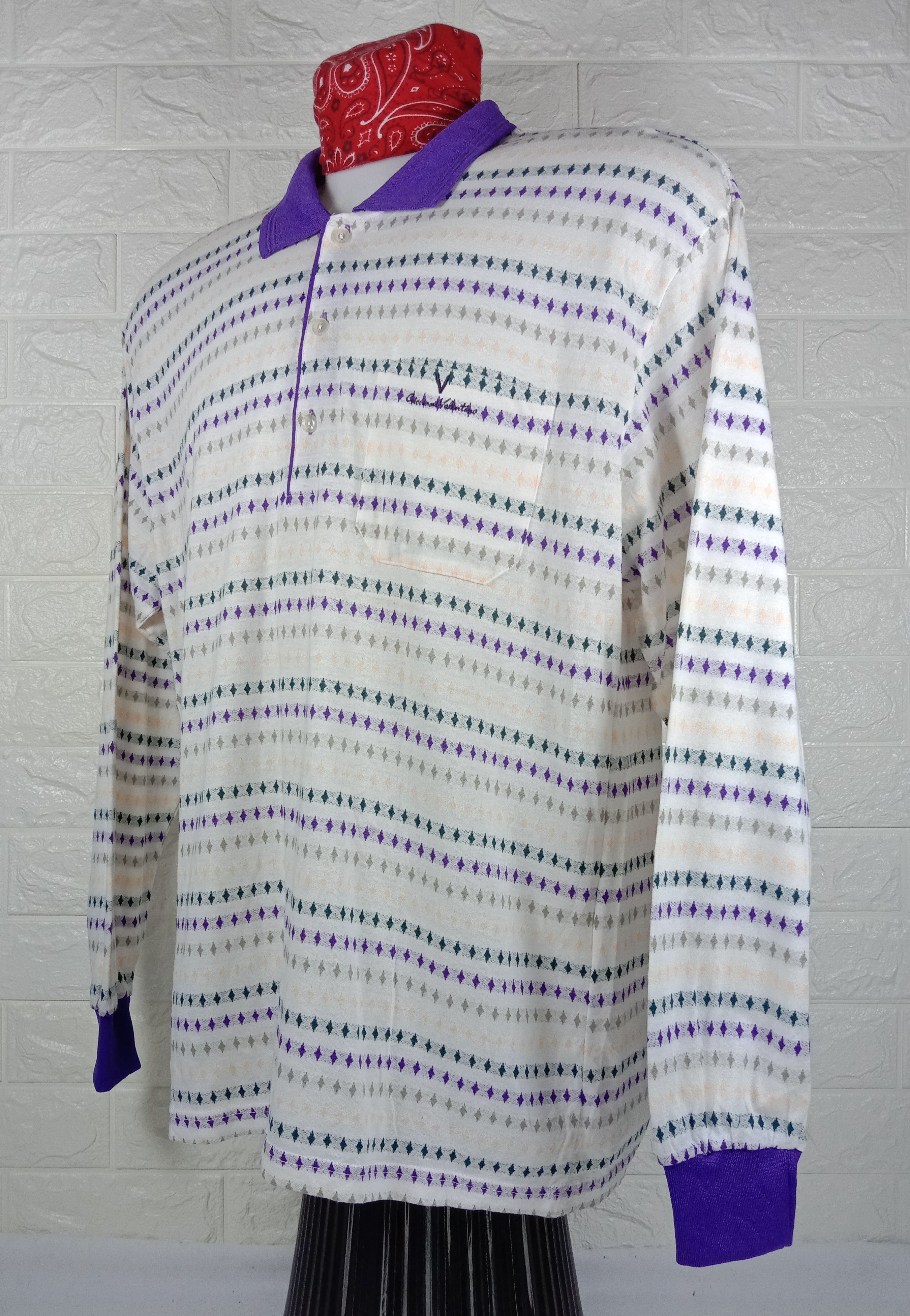 Giovanni Valentino Vintage Giovanni Valentino Long Sleeve Polo Shirt Size US L / EU 52-54 / 3 - 3 Thumbnail