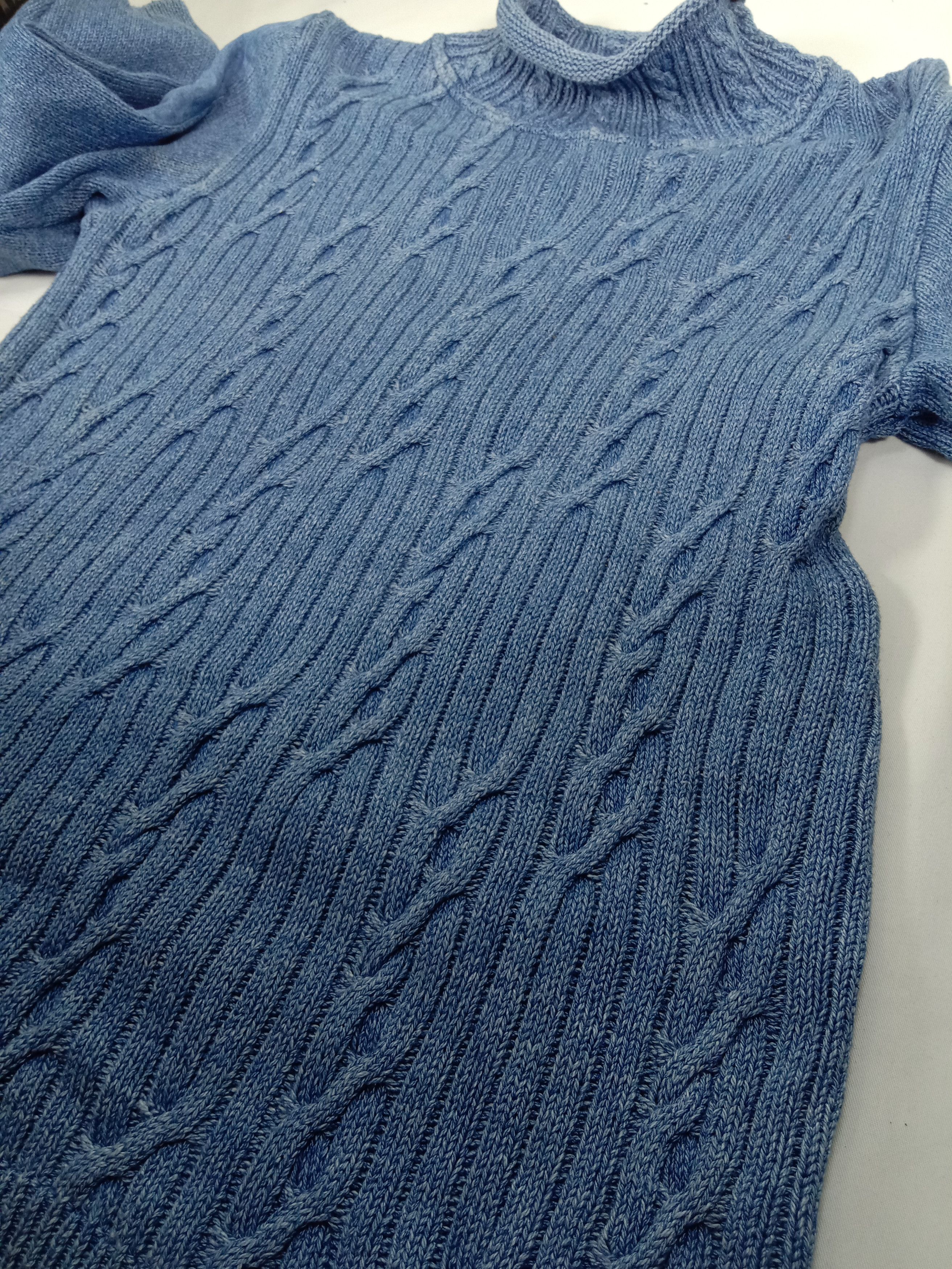 Vintage Vintage Knit Blue Willi's Indigo Dyed Turtle Neck Shirt Size US L / EU 52-54 / 3 - 6 Thumbnail