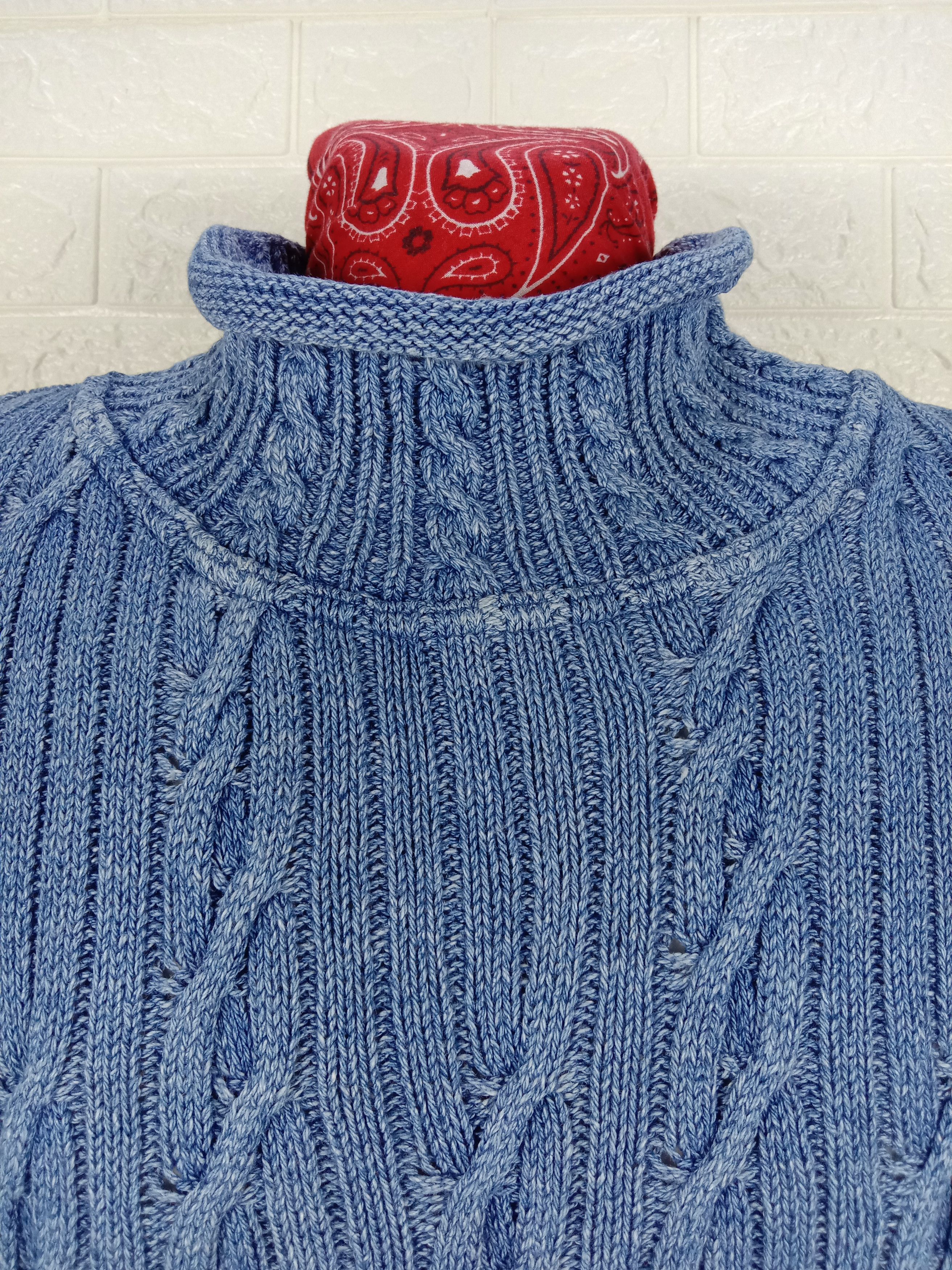 Vintage Vintage Knit Blue Willi's Indigo Dyed Turtle Neck Shirt Size US L / EU 52-54 / 3 - 5 Thumbnail