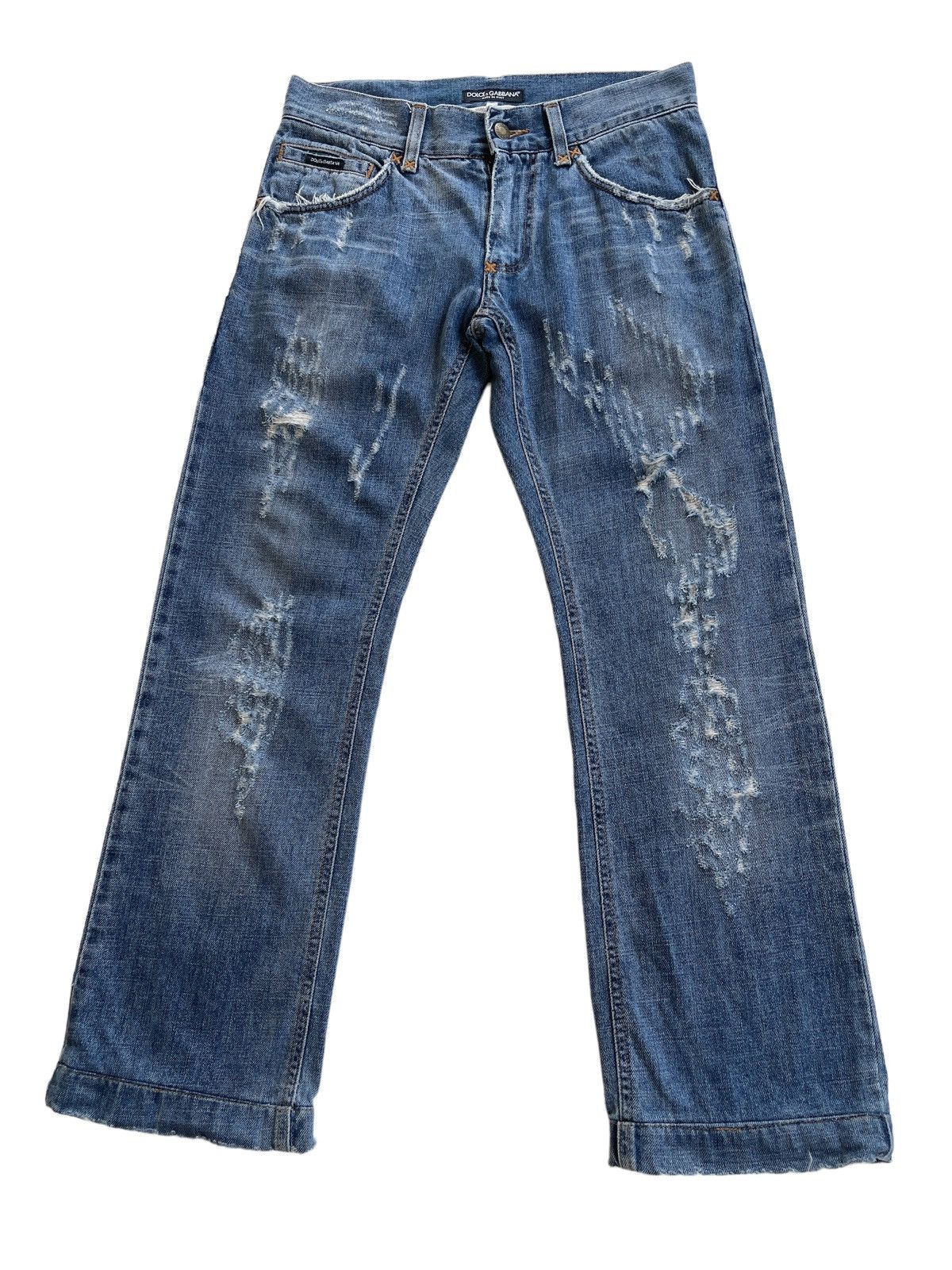 Dolce & Gabbana D&G Classic Distressed Straight Leg Jeans Size US 29 - 3 Thumbnail