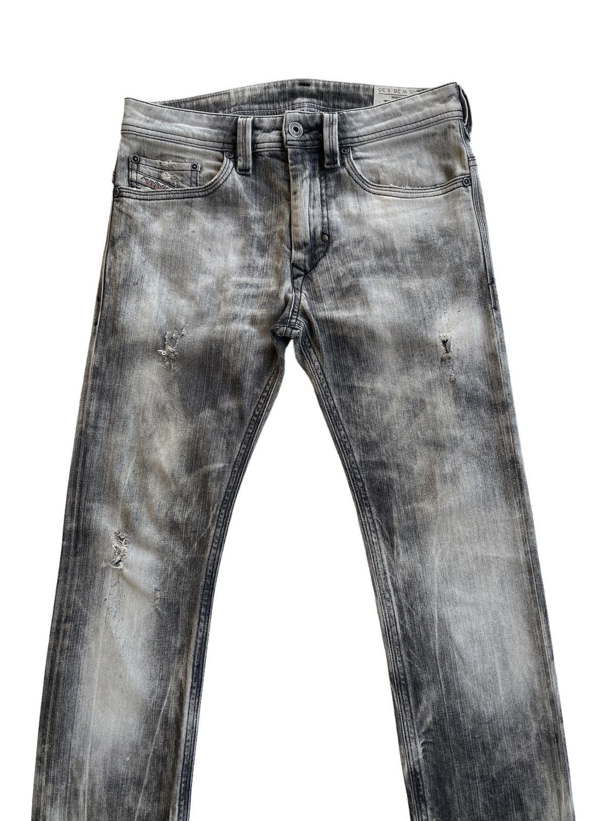 Diesel Men Diesel Thanaz Stretch Washed Distressed Jeans Size US 28 / EU 44 - 3 Thumbnail