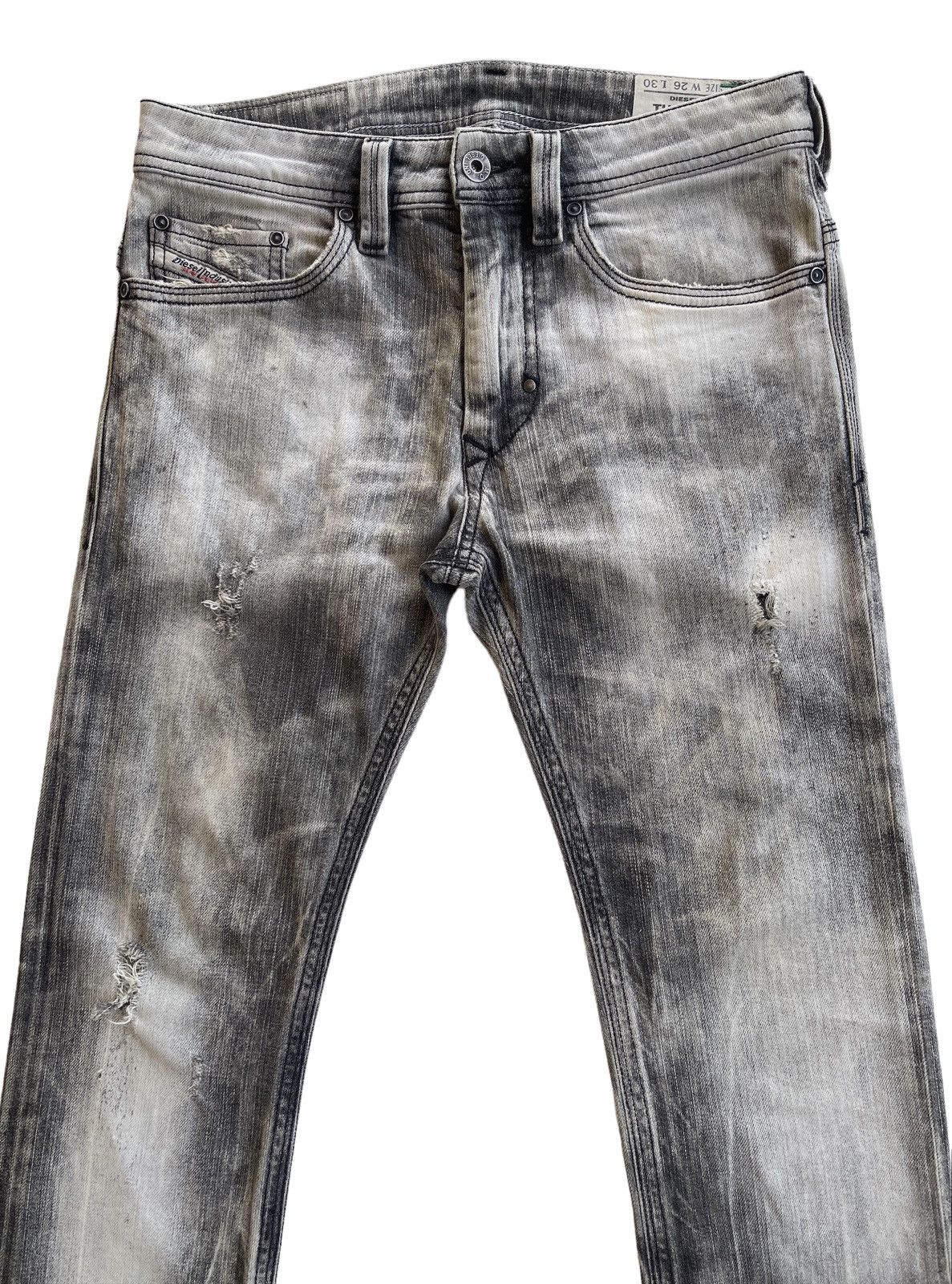 Diesel Men Diesel Thanaz Stretch Washed Distressed Jeans Size US 28 / EU 44 - 7 Thumbnail