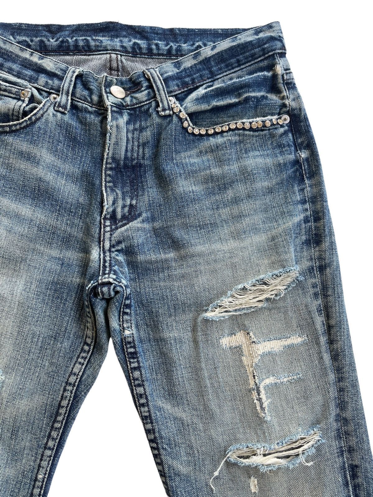 Japanese Brand Restrict Japan Distressed Flare Denim Size US 29 - 8 Thumbnail
