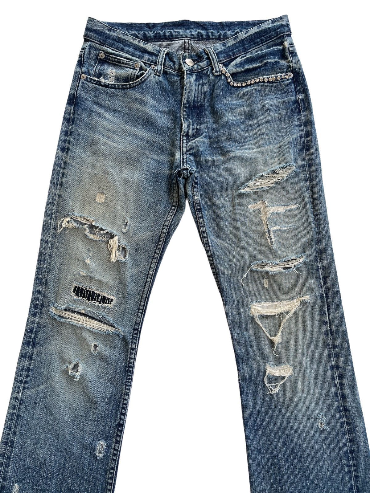 Japanese Brand Restrict Japan Distressed Flare Denim Size US 29 - 5 Thumbnail