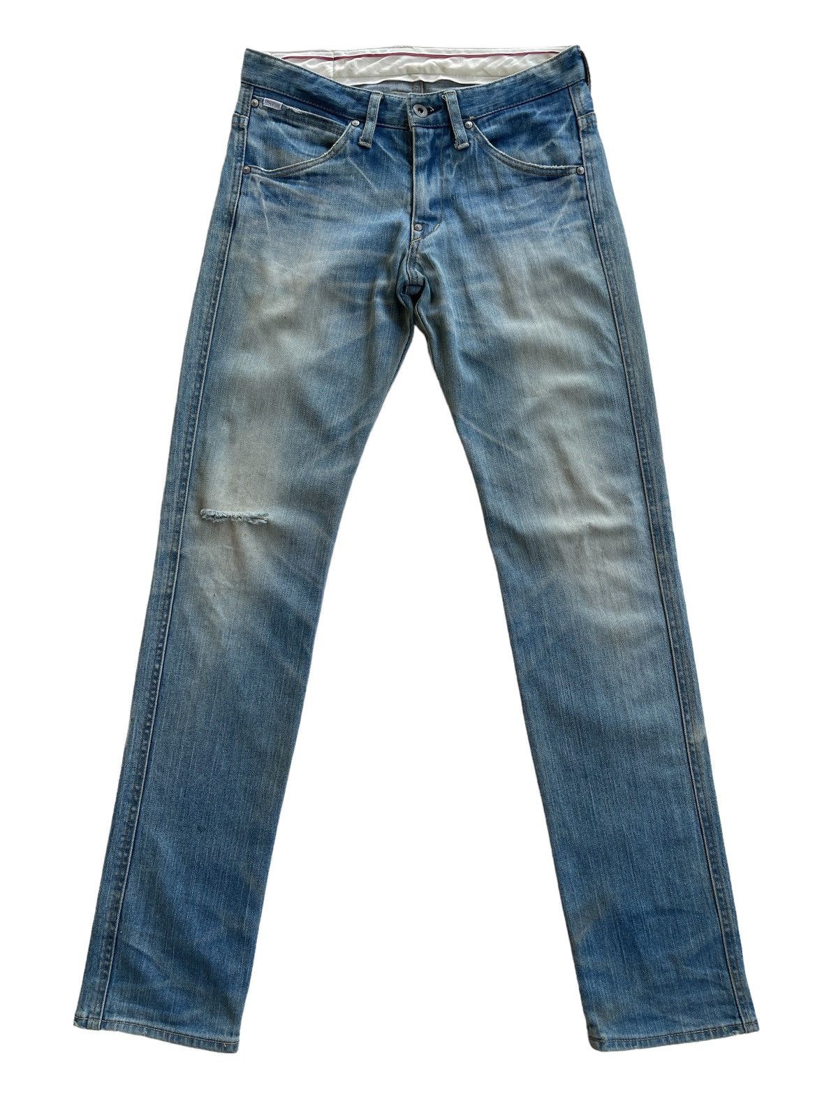 image of Distressed Denim x Factotum Japan Distressed Slim Jeans in Blue, Men's (Size 28)