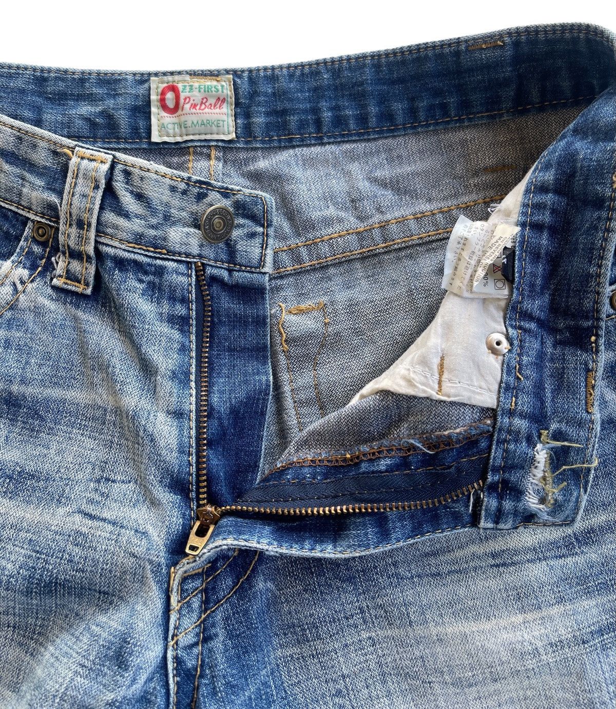 Japanese Brand Vintage Ozz First Pinball Distressed Flare Denim Size US 29 - 13 Thumbnail