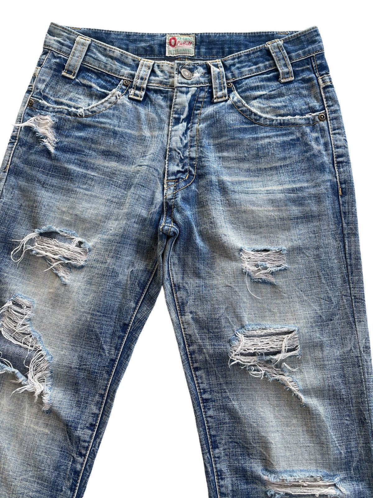 Japanese Brand Vintage Ozz First Pinball Distressed Flare Denim Size US 29 - 11 Thumbnail