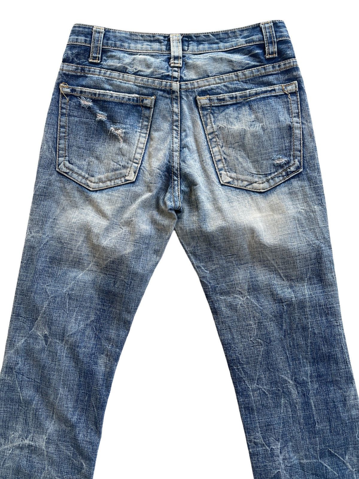 Japanese Brand Vintage Ozz First Pinball Distressed Flare Denim Size US 29 - 4 Thumbnail
