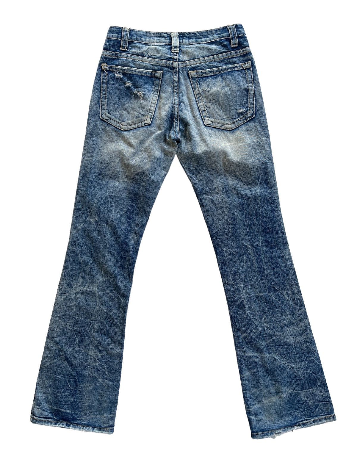 Japanese Brand Vintage Ozz First Pinball Distressed Flare Denim Size US 29 - 2 Thumbnail