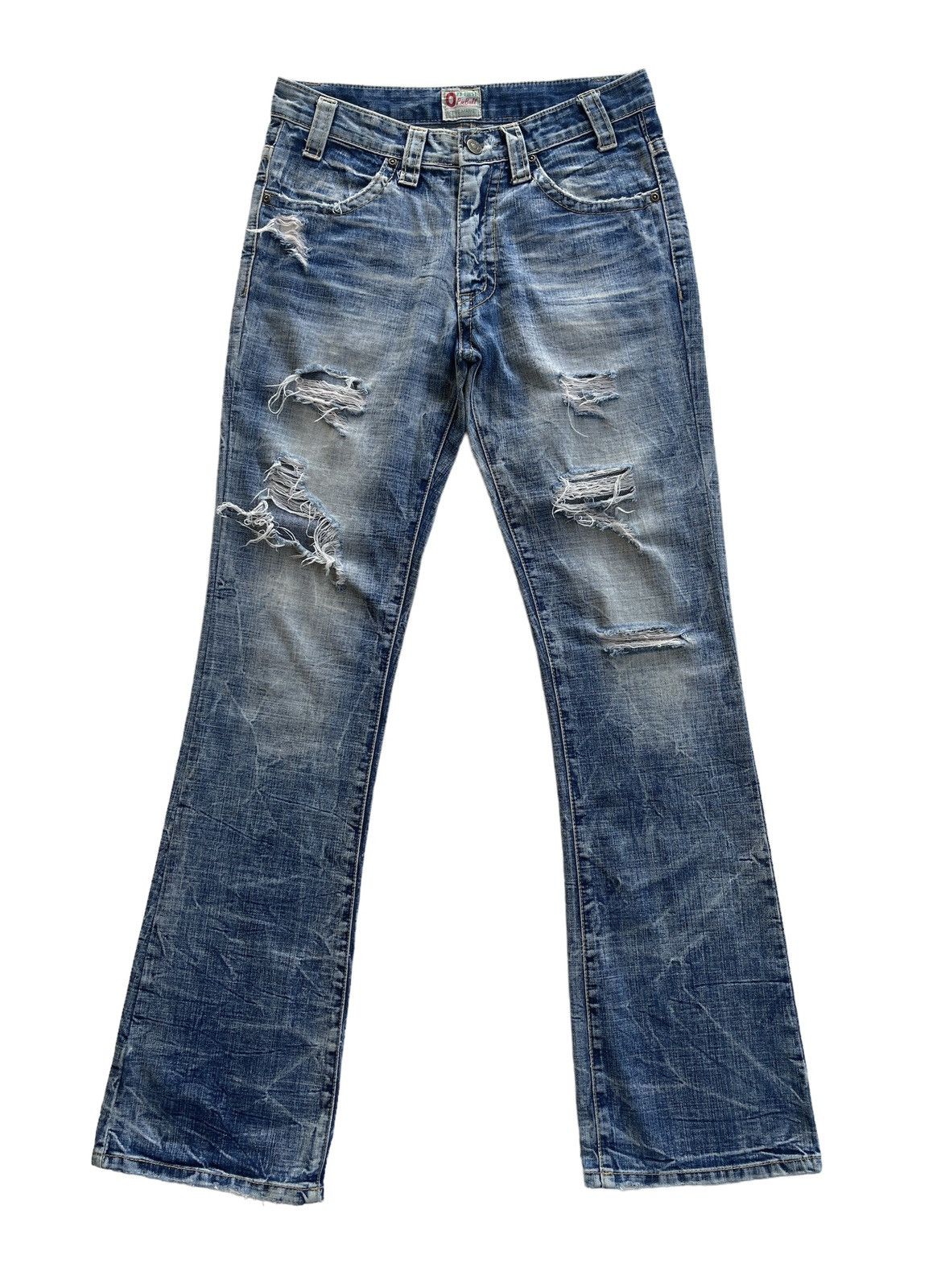 Vintage Ozz First Pinball Distressed Flare Denim