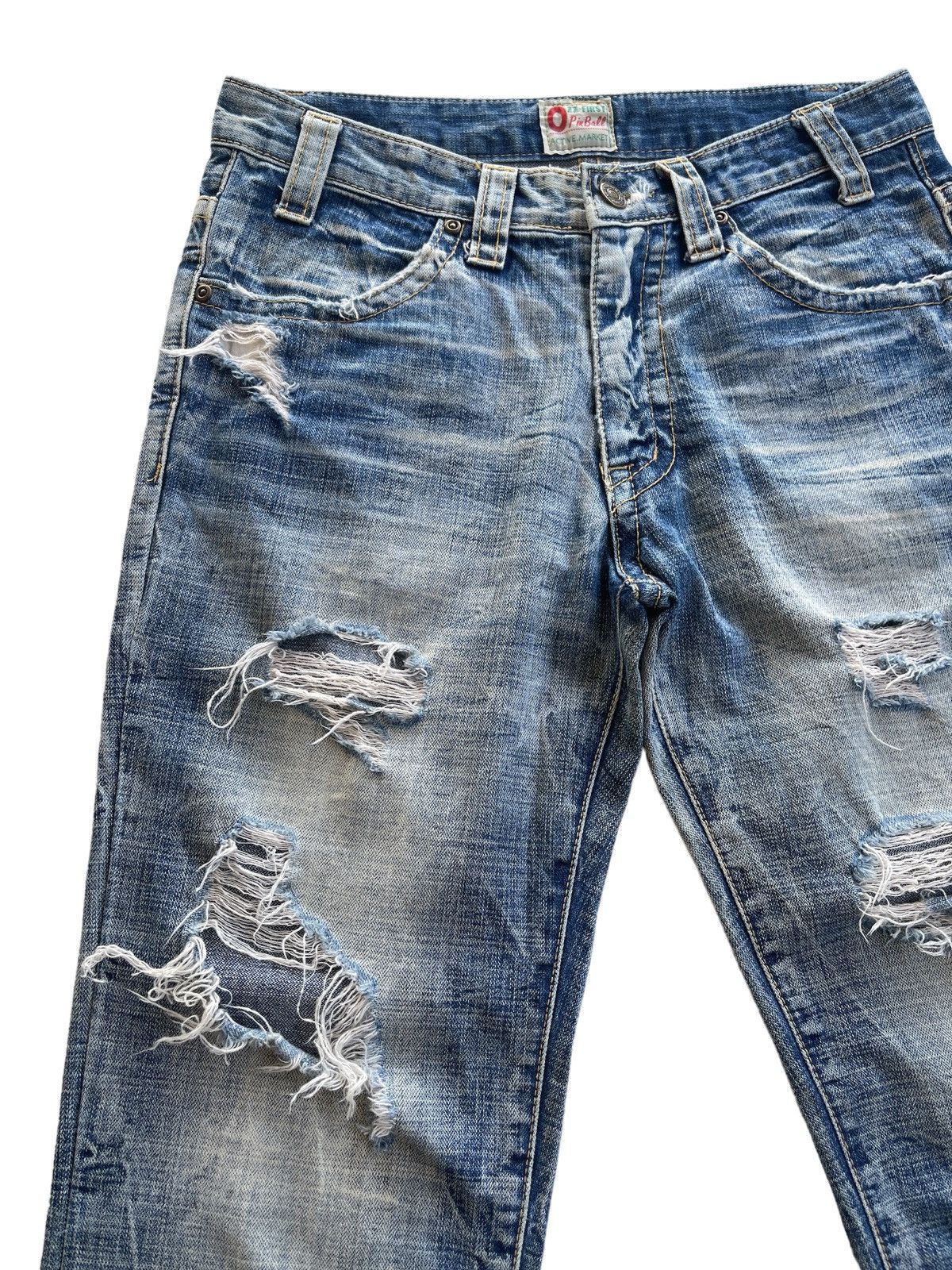 Japanese Brand Vintage Ozz First Pinball Distressed Flare Denim Size US 29 - 12 Thumbnail