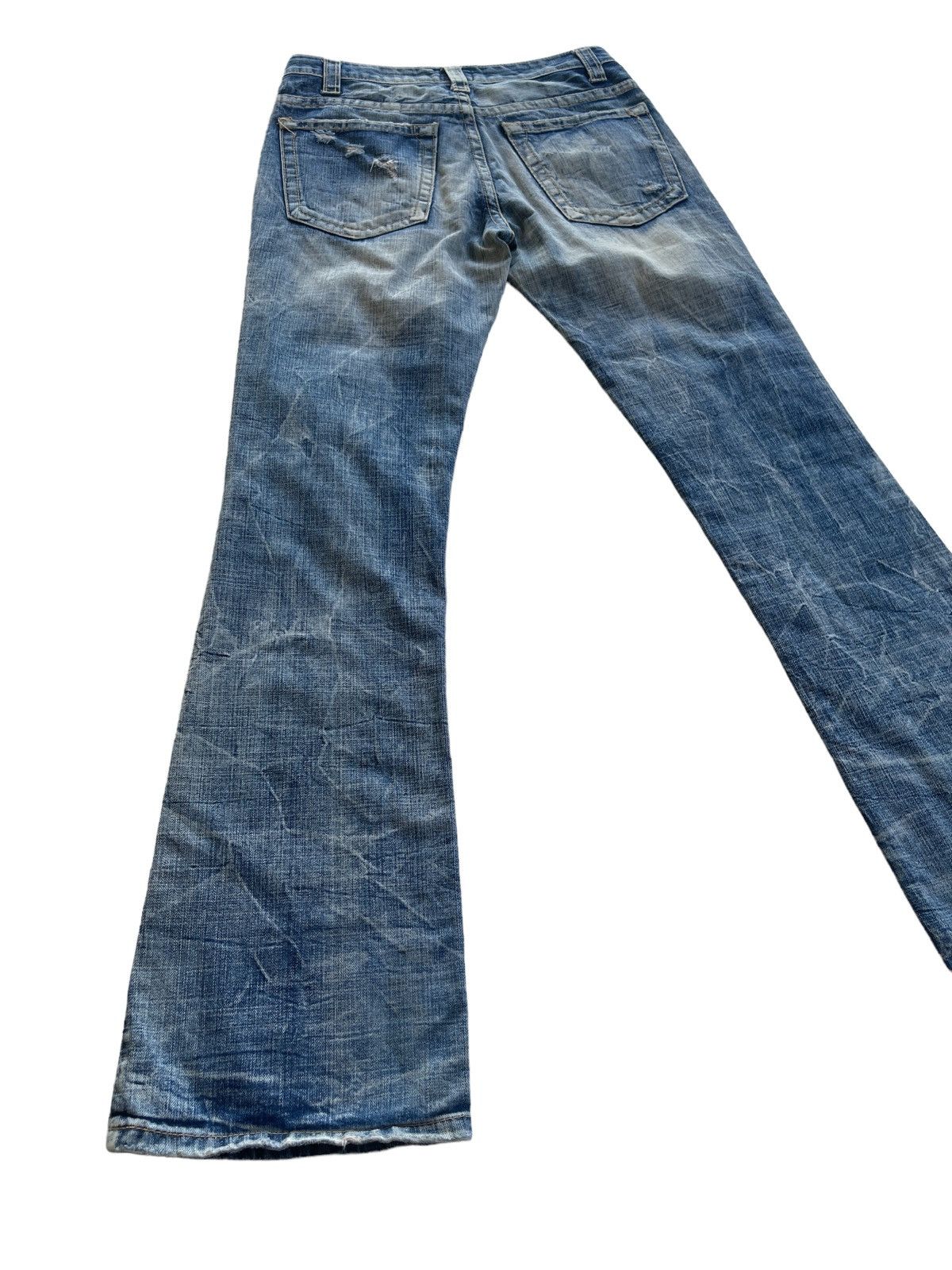 Japanese Brand Vintage Ozz First Pinball Distressed Flare Denim Size US 29 - 7 Thumbnail