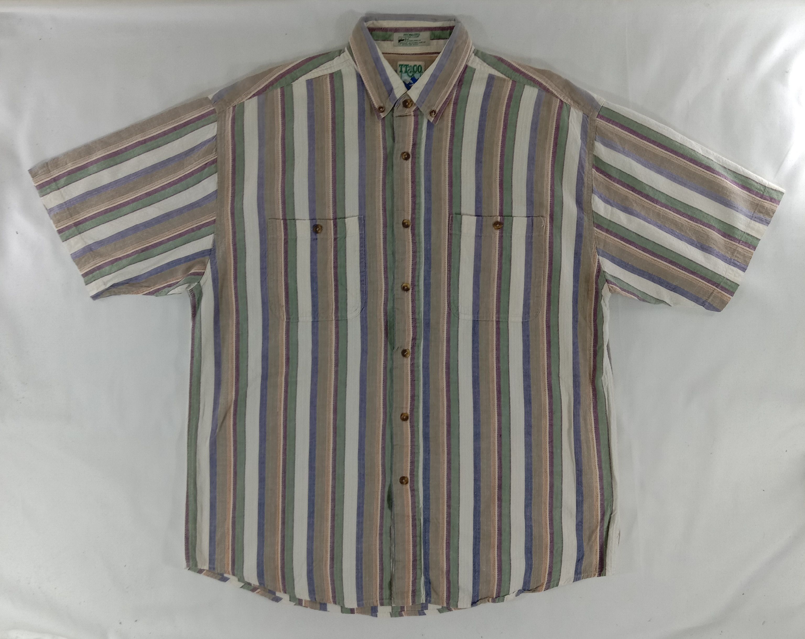 Vintage Vintage TT & Co Sport Button Ups Shirt Size US XL / EU 56 / 4 - 1 Thumbnail