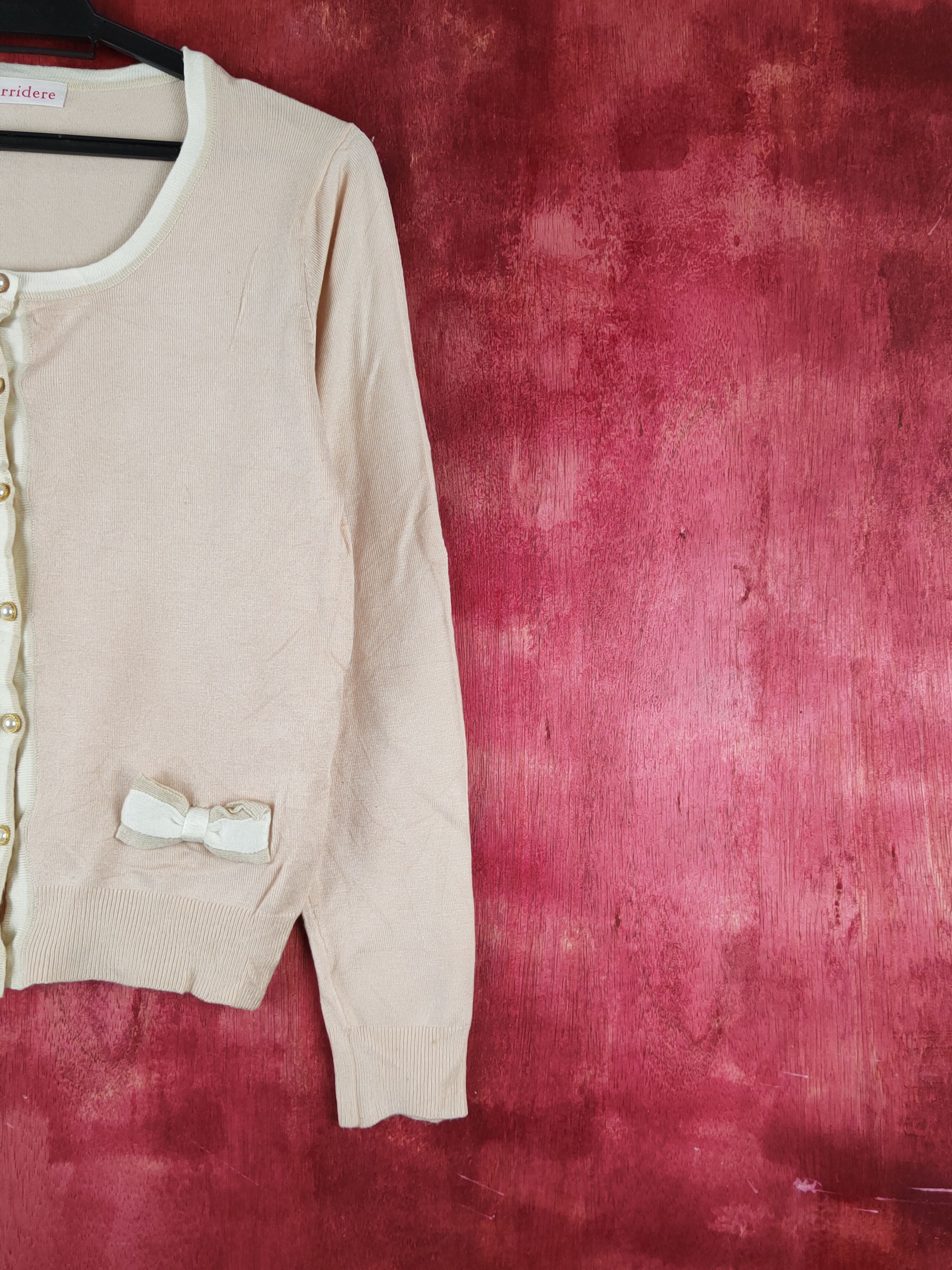 Japanese Brand Sorridere Light Peach Knitwear Cardigan #S1216 Size S / US 4 / IT 40 - 6 Thumbnail