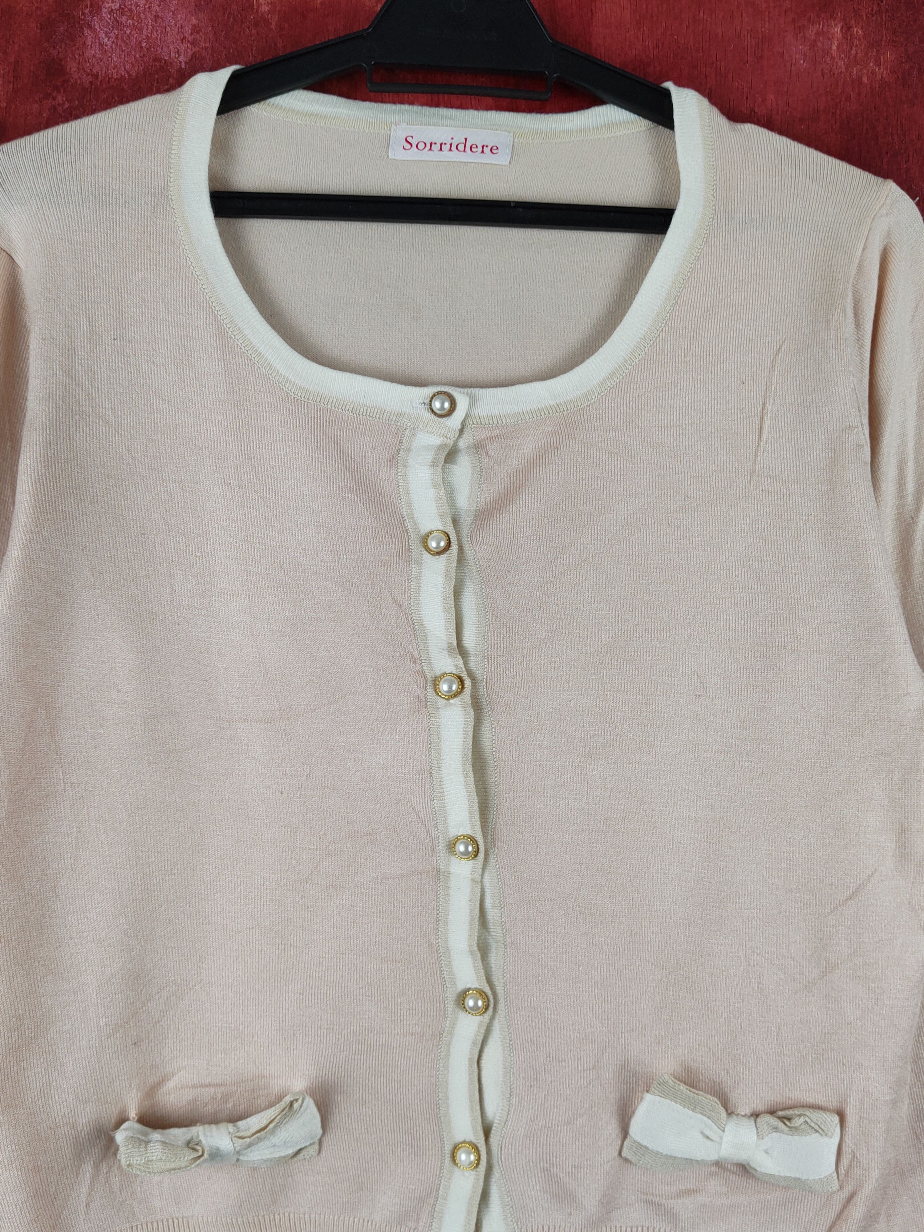 Japanese Brand Sorridere Light Peach Knitwear Cardigan #S1216 Size S / US 4 / IT 40 - 2 Thumbnail