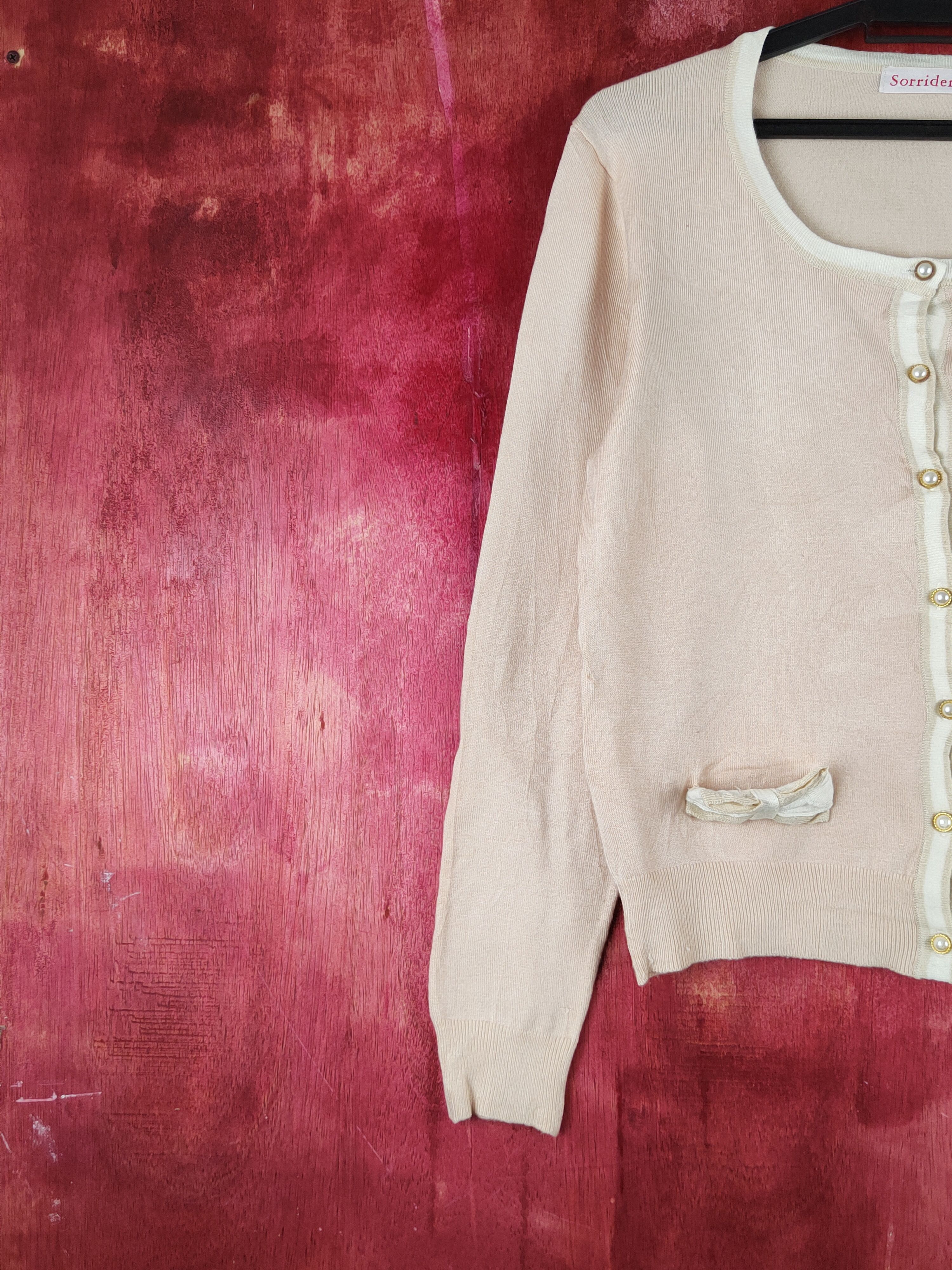 Japanese Brand Sorridere Light Peach Knitwear Cardigan #S1216 Size S / US 4 / IT 40 - 3 Thumbnail