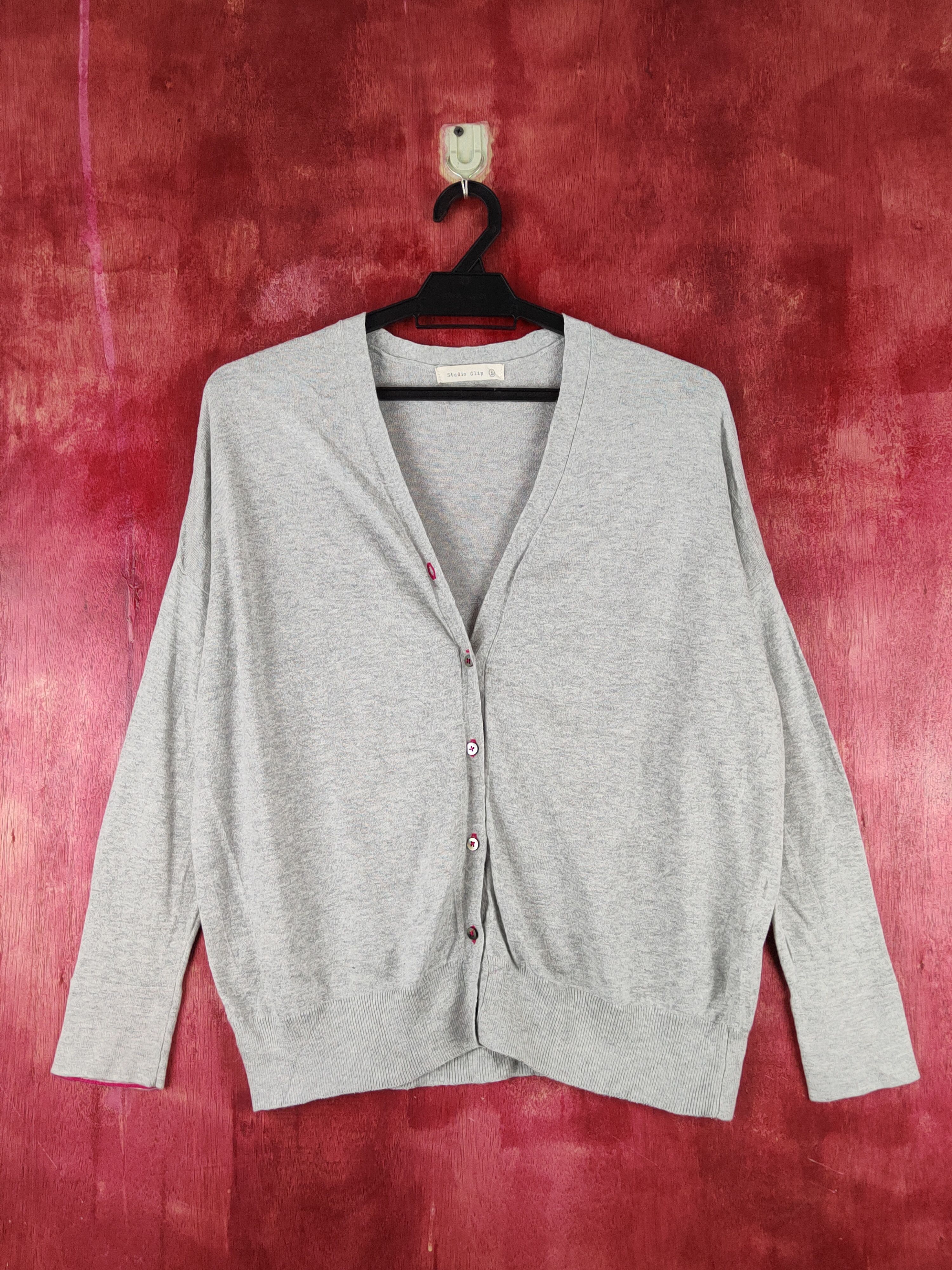 Japanese Brand Studio Clip Gray Knitwear Cardigan #S1214 Size L / US 10 / IT 46 - 1 Thumbnail