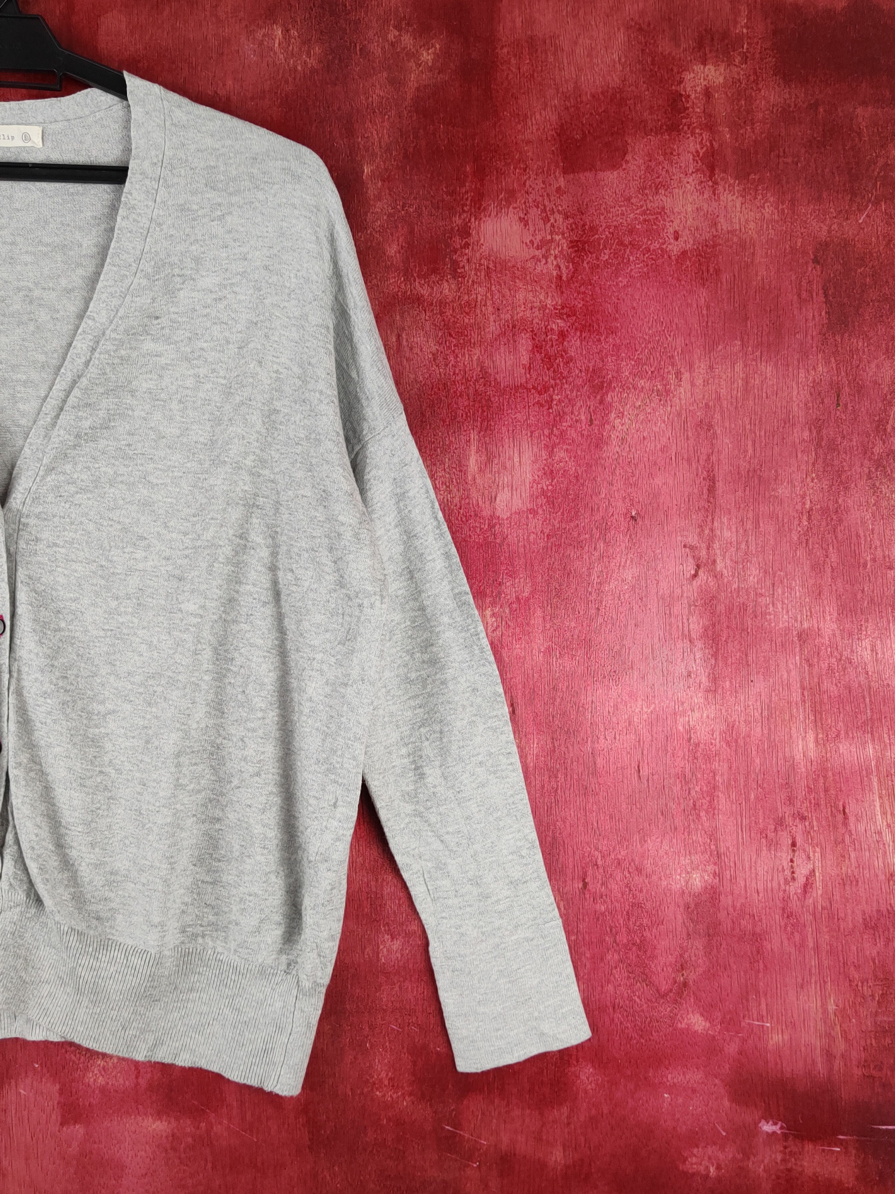 Japanese Brand Studio Clip Gray Knitwear Cardigan #S1214 Size L / US 10 / IT 46 - 7 Thumbnail