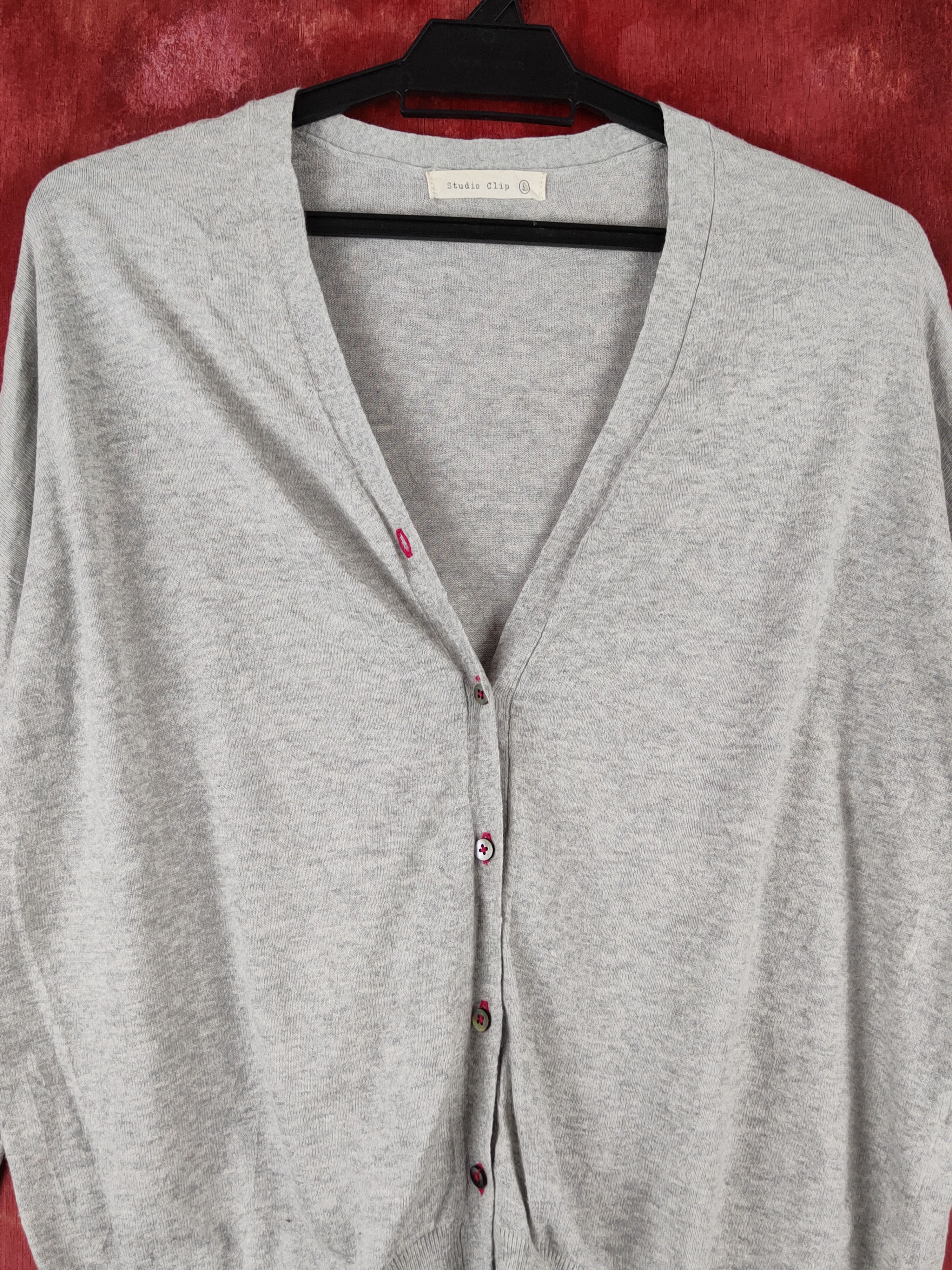 Japanese Brand Studio Clip Gray Knitwear Cardigan #S1214 Size L / US 10 / IT 46 - 2 Thumbnail