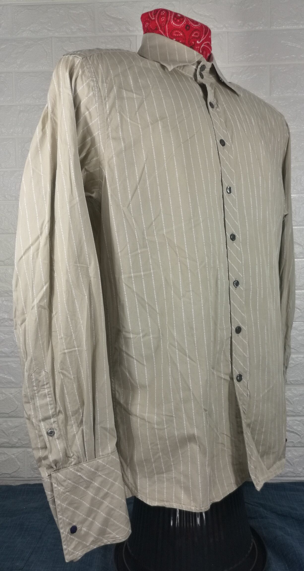 Burberry Vintage Burberry Striped Design Button Ups Shirt Size US L / EU 52-54 / 3 - 2 Thumbnail