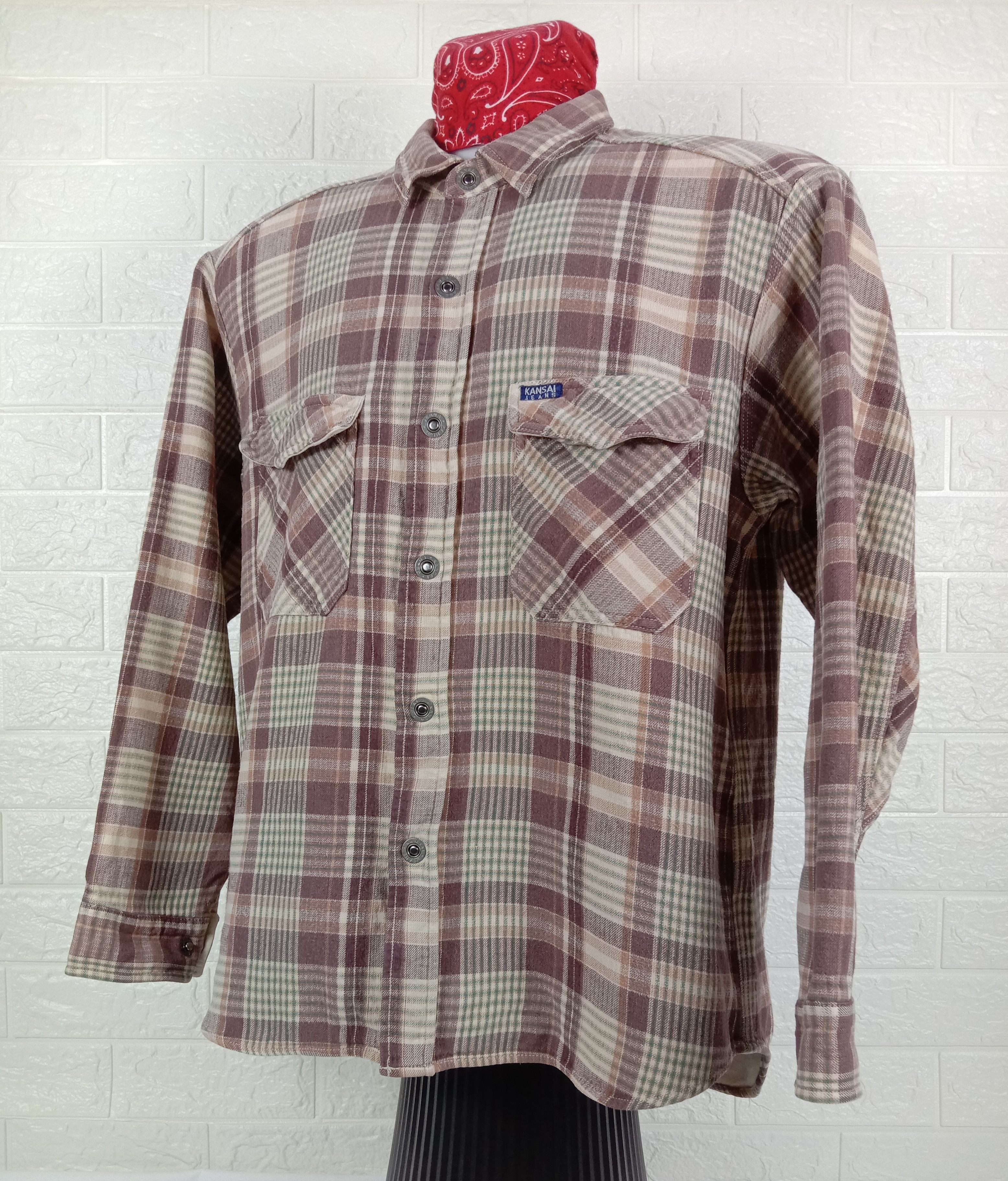 Kansai Yamamoto Vintage Kansai Yamamoto Flannel Button Up Long Sleeve Shirt Size US L / EU 52-54 / 3 - 4 Thumbnail