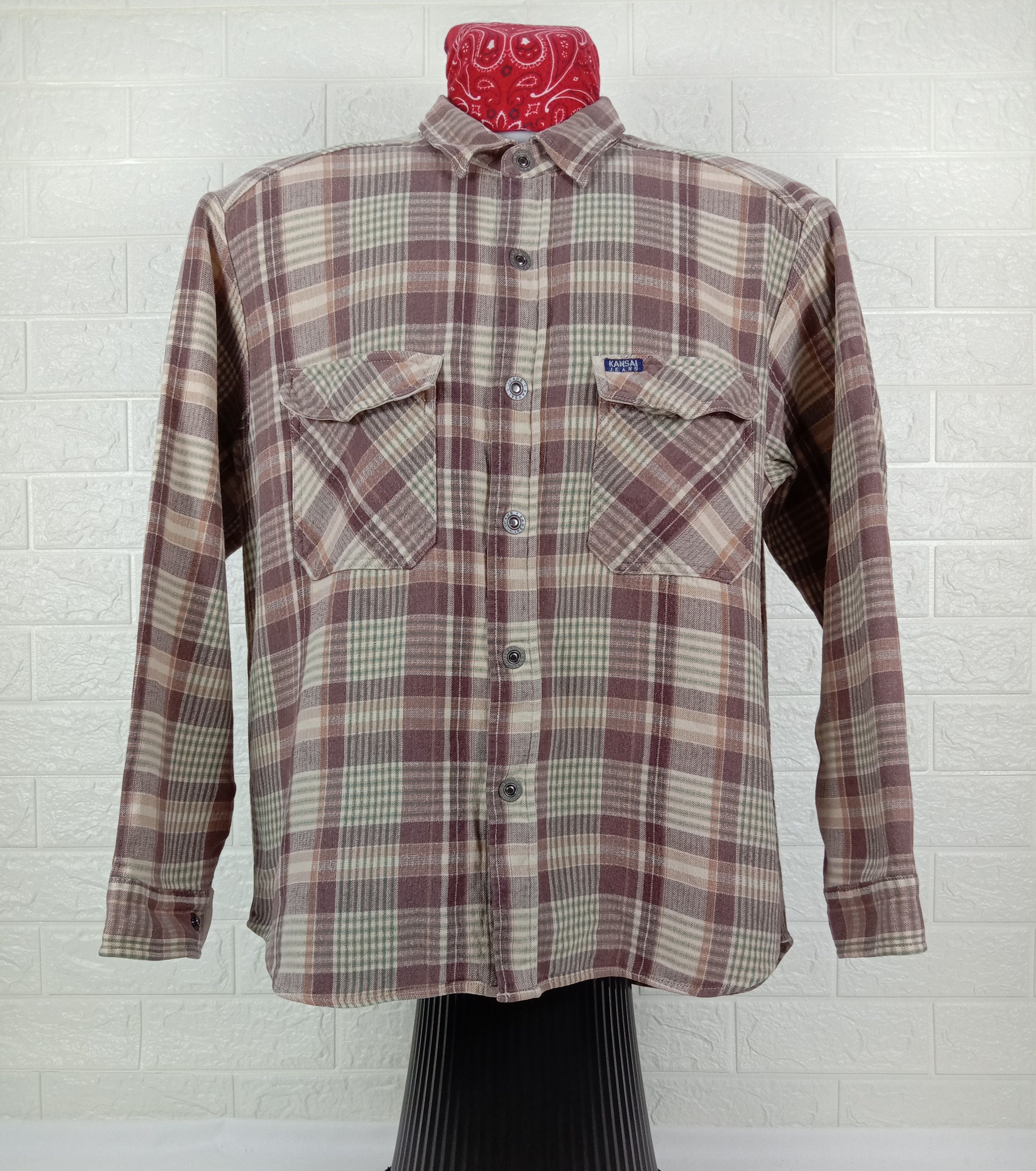 Kansai Yamamoto Vintage Kansai Yamamoto Flannel Button Up Long Sleeve Shirt Size US L / EU 52-54 / 3 - 1 Thumbnail