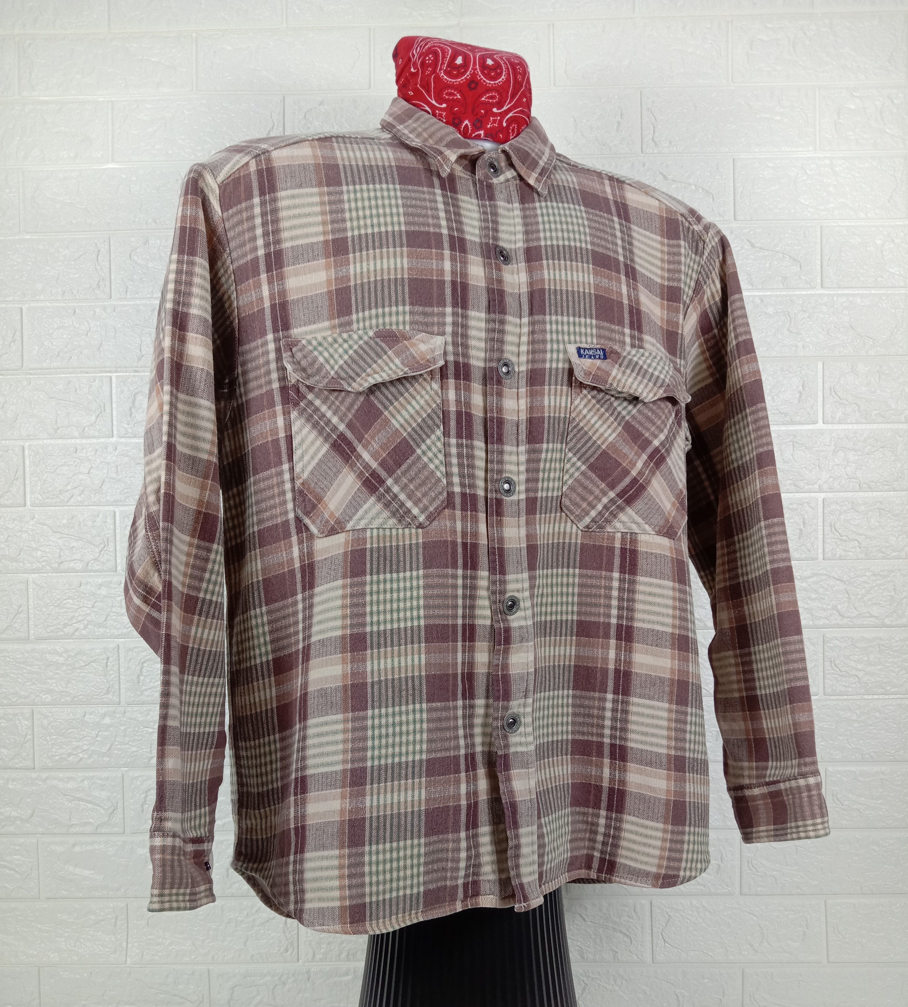 Kansai Yamamoto Vintage Kansai Yamamoto Flannel Button Up Long Sleeve Shirt Size US L / EU 52-54 / 3 - 3 Thumbnail