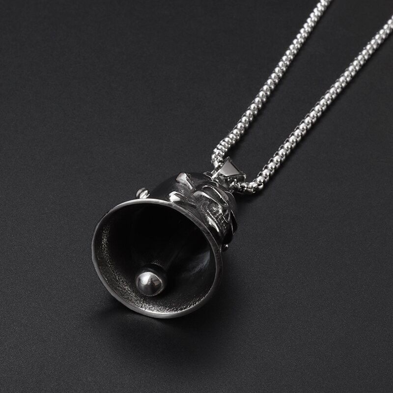 Jewelry Double Sided Skull Bell Necklace Size ONE SIZE - 4 Thumbnail