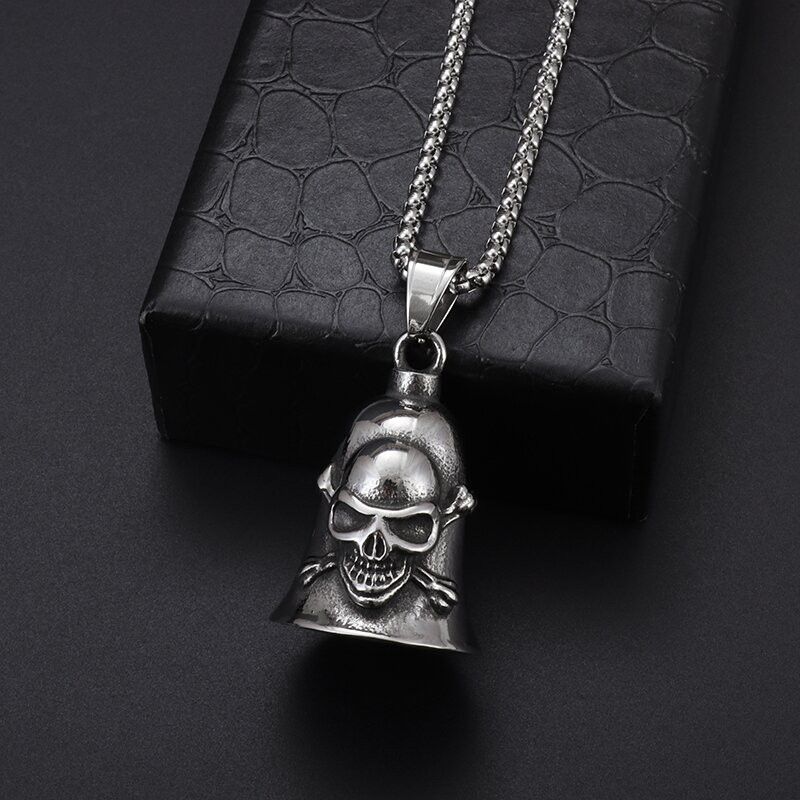 Jewelry Double Sided Skull Bell Necklace Size ONE SIZE - 3 Thumbnail