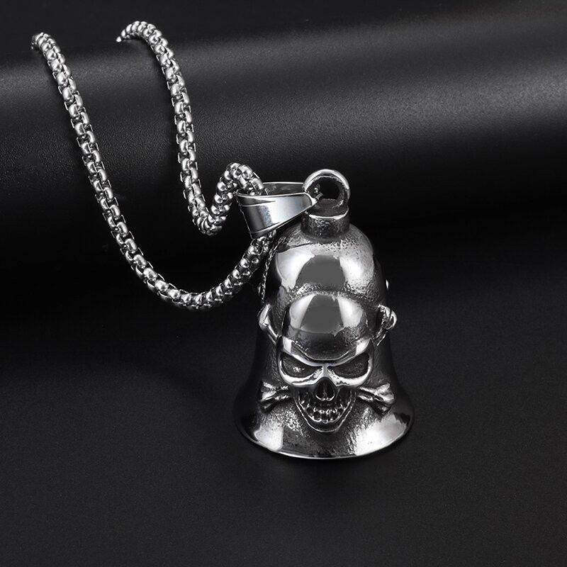 Jewelry Double Sided Skull Bell Necklace Size ONE SIZE - 2 Thumbnail