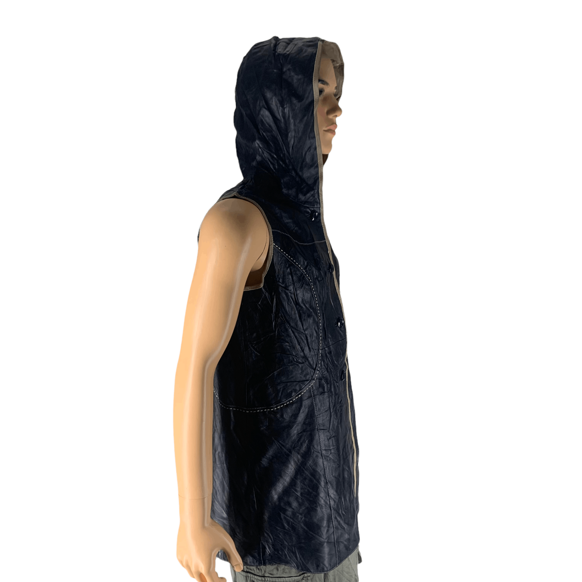 Balmain Balmain Paris Leather Hooded Long Vest #3542-47 Size M / US 6-8 / IT 42-44 - 2 Thumbnail