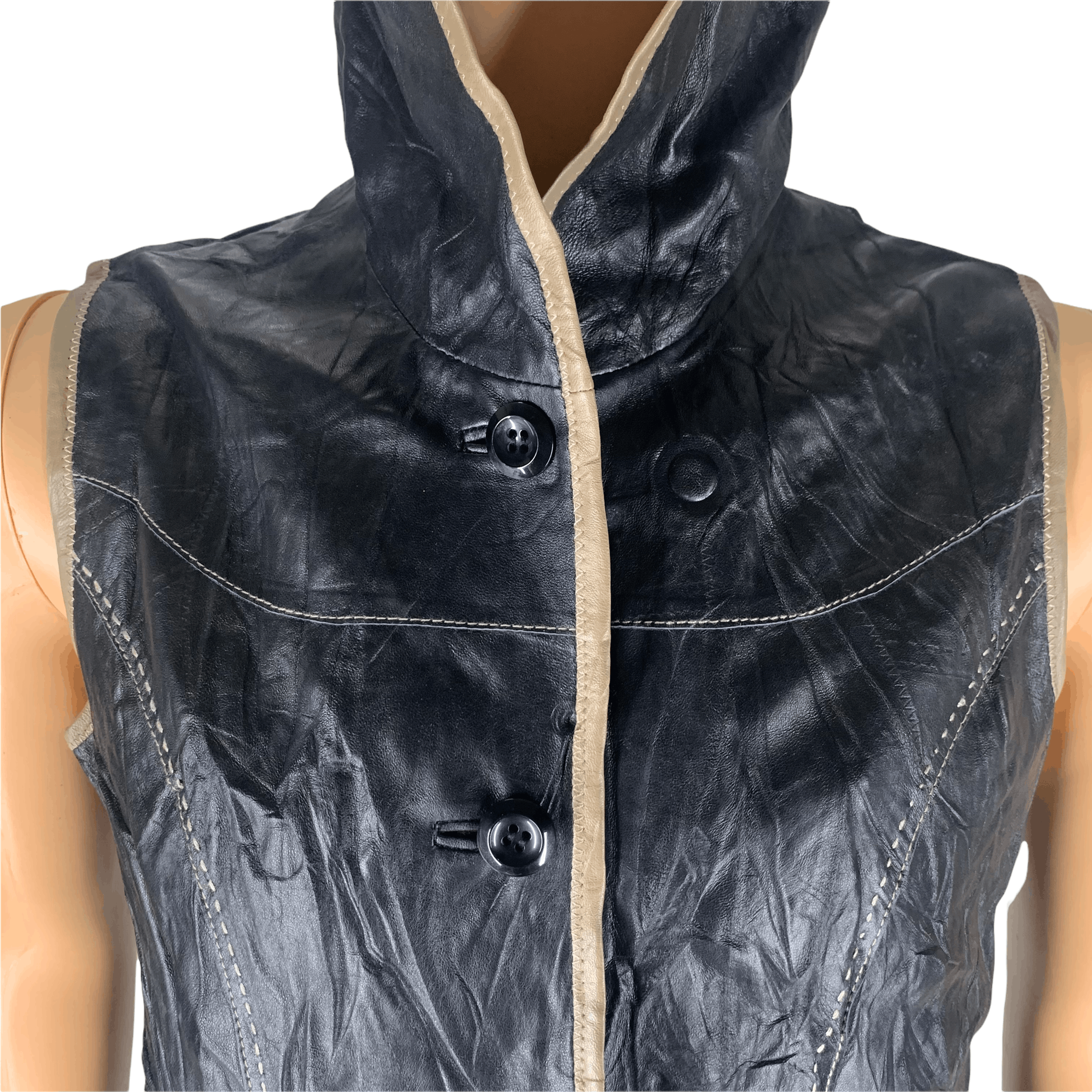 Balmain Balmain Paris Leather Hooded Long Vest #3542-47 Size M / US 6-8 / IT 42-44 - 3 Thumbnail