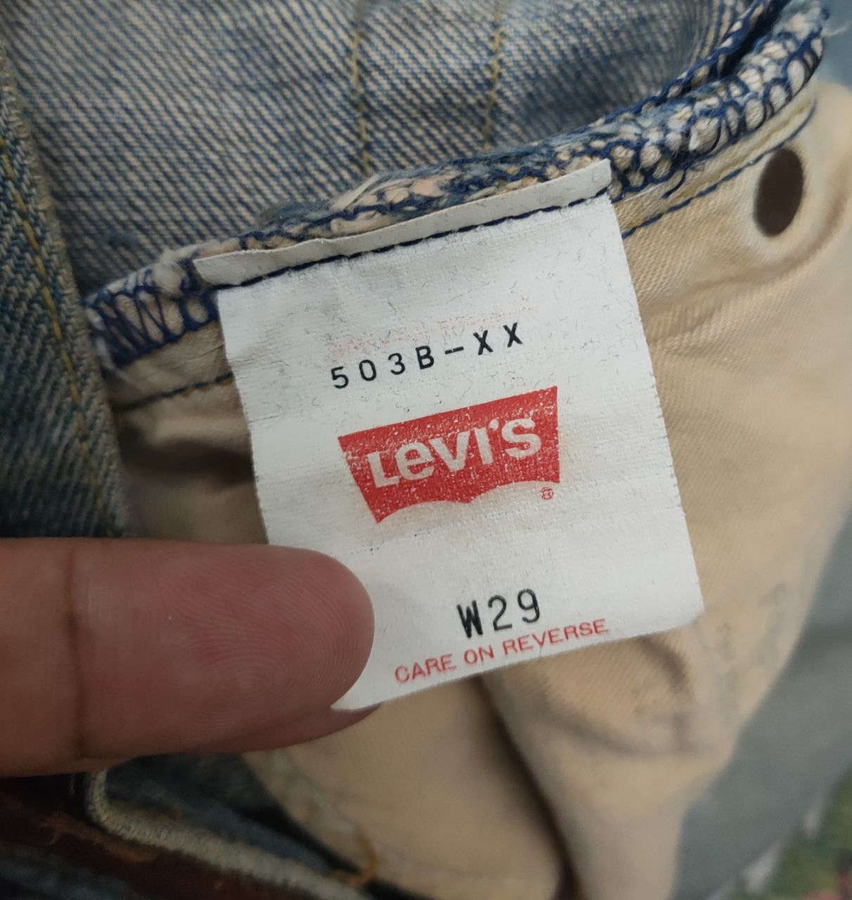 Levi's Vintage Clothing Big E Vtg Levi's 503 Distressed Selvedge Denim Size US 29 - 13 Thumbnail