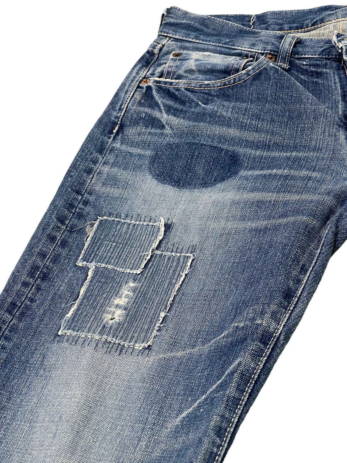 Japanese Brand Slim Jeans Spellbound Japan Patchwork Boro Denim 5🟦6 Size US 29 - 8 Thumbnail