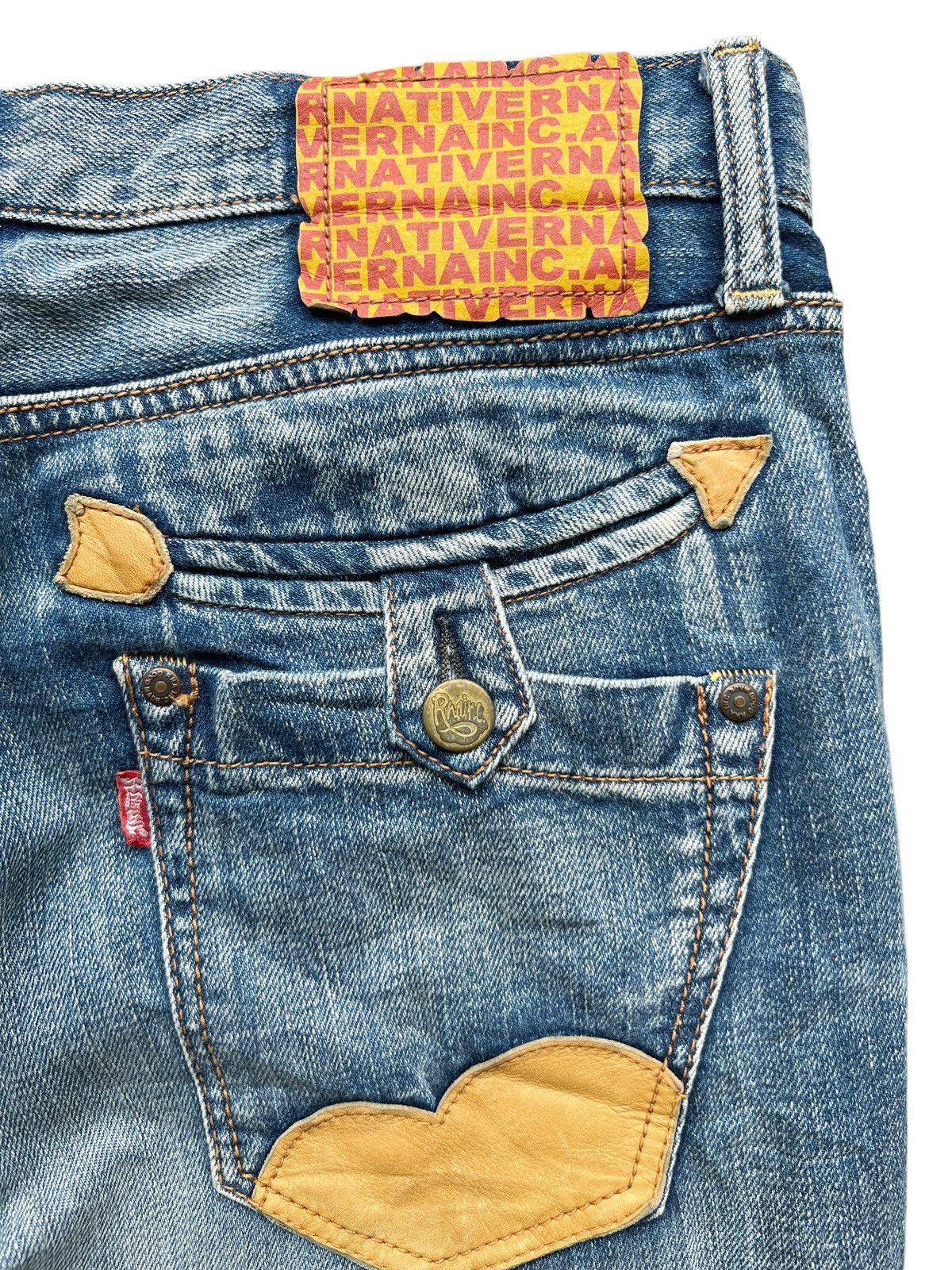 Japanese Brand Limited Edition RNA Inc Japan Punk Patches Denim Jeans 31 Size 31" - 9 Thumbnail