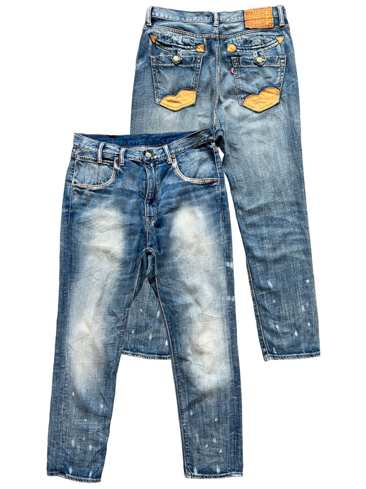 Japanese Brand Limited Edition RNA Inc Japan Punk Patches Denim Jeans 31 Size 31" - 1 Thumbnail