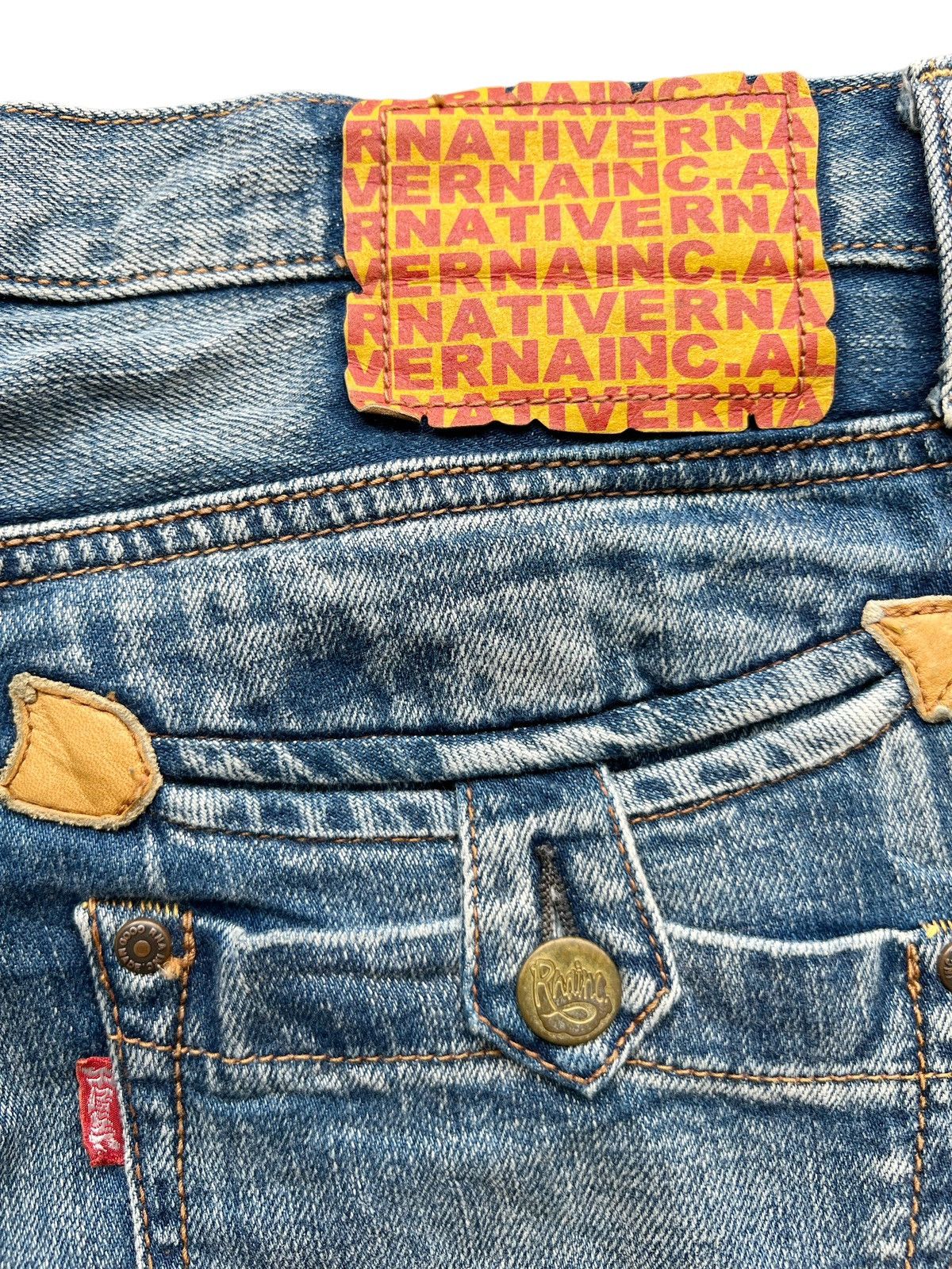 Japanese Brand Limited Edition RNA Inc Japan Punk Patches Denim Jeans 31 Size 31" - 10 Thumbnail