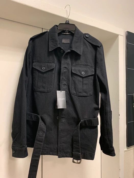 Saint Laurent Paris Black Multi Pocket Outerwear with Belt Size US M / EU 48-50 / 2 - 7 Thumbnail