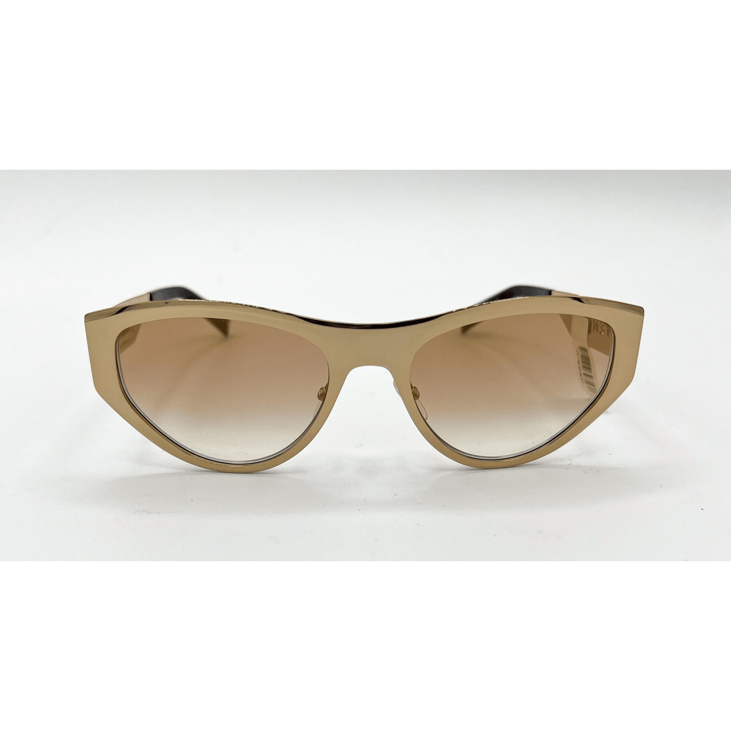 Givenchy GV 57MM Oval Sunglasses Gold Mirrored Lenses display picture 1