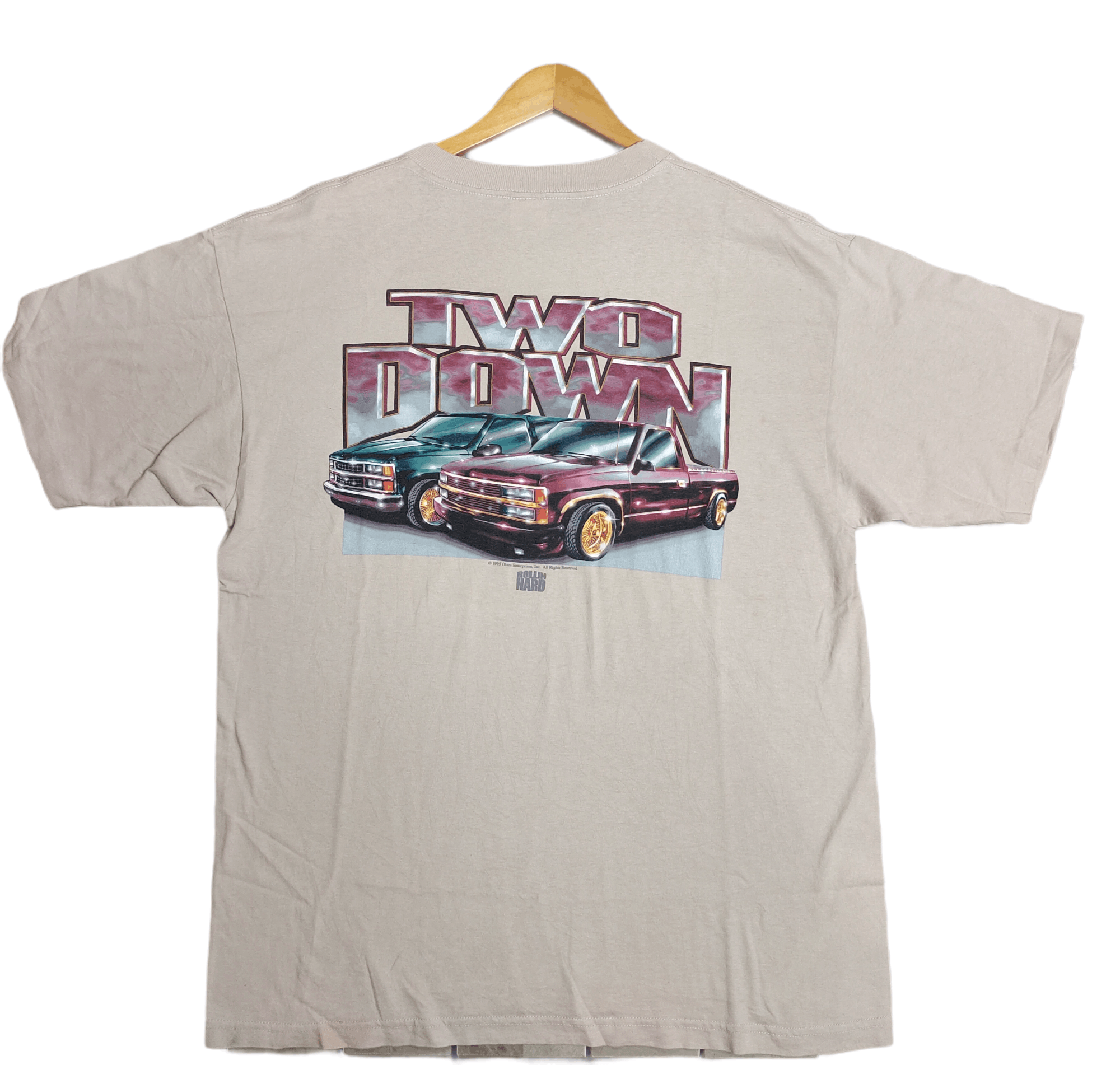 Vintage Vintage @1995 Rollin Hard (Two Down) Tshirt Size US XL / EU 56 / 4 - 2 Thumbnail
