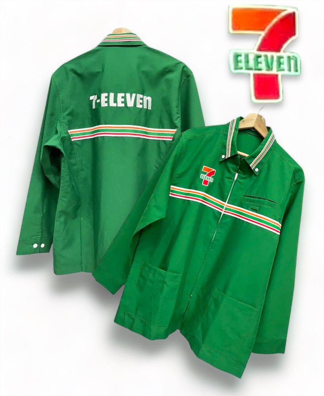 Garment Reproduction of Workers Vintage Workwear 7 ELEVEN JAPAN Polyester Zipper Longsleeve Size US L / EU 52-54 / 3 - 1 Thumbnail