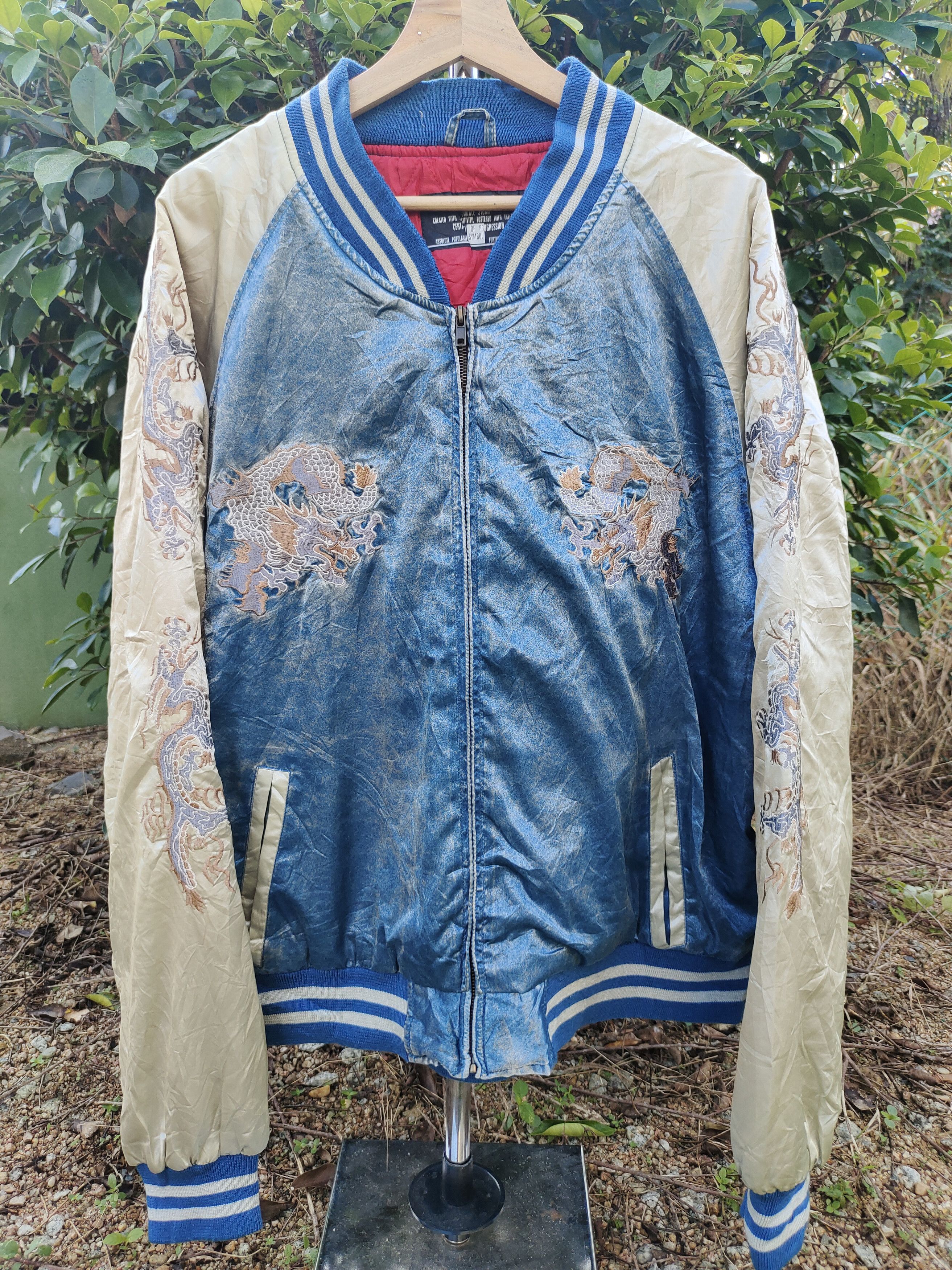 Japanese Brand Sukajan Dragon Embroidered Jacket Size US XL / EU 56 / 4 - 1 Thumbnail