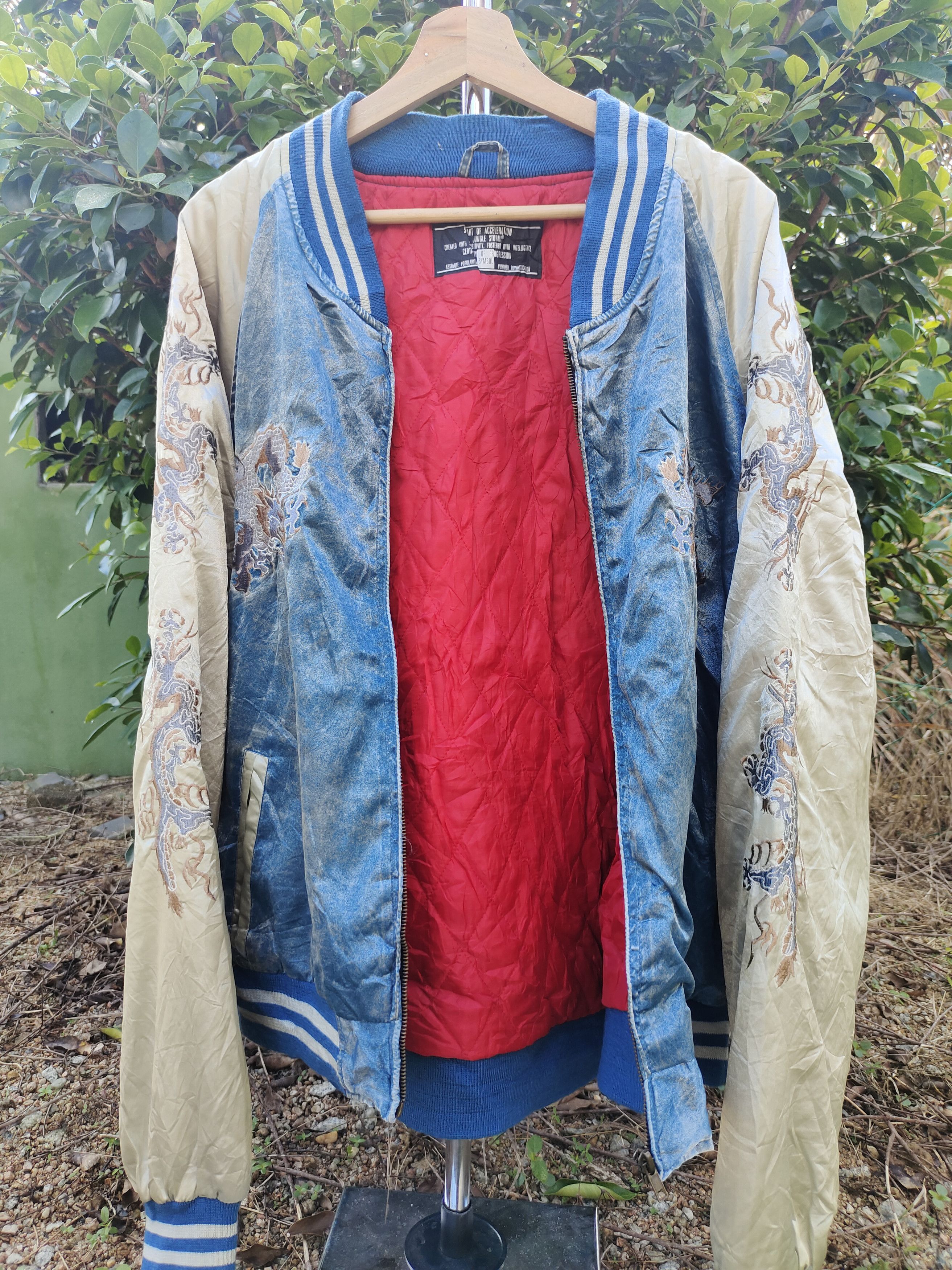 Japanese Brand Sukajan Dragon Embroidered Jacket Size US XL / EU 56 / 4 - 4 Thumbnail