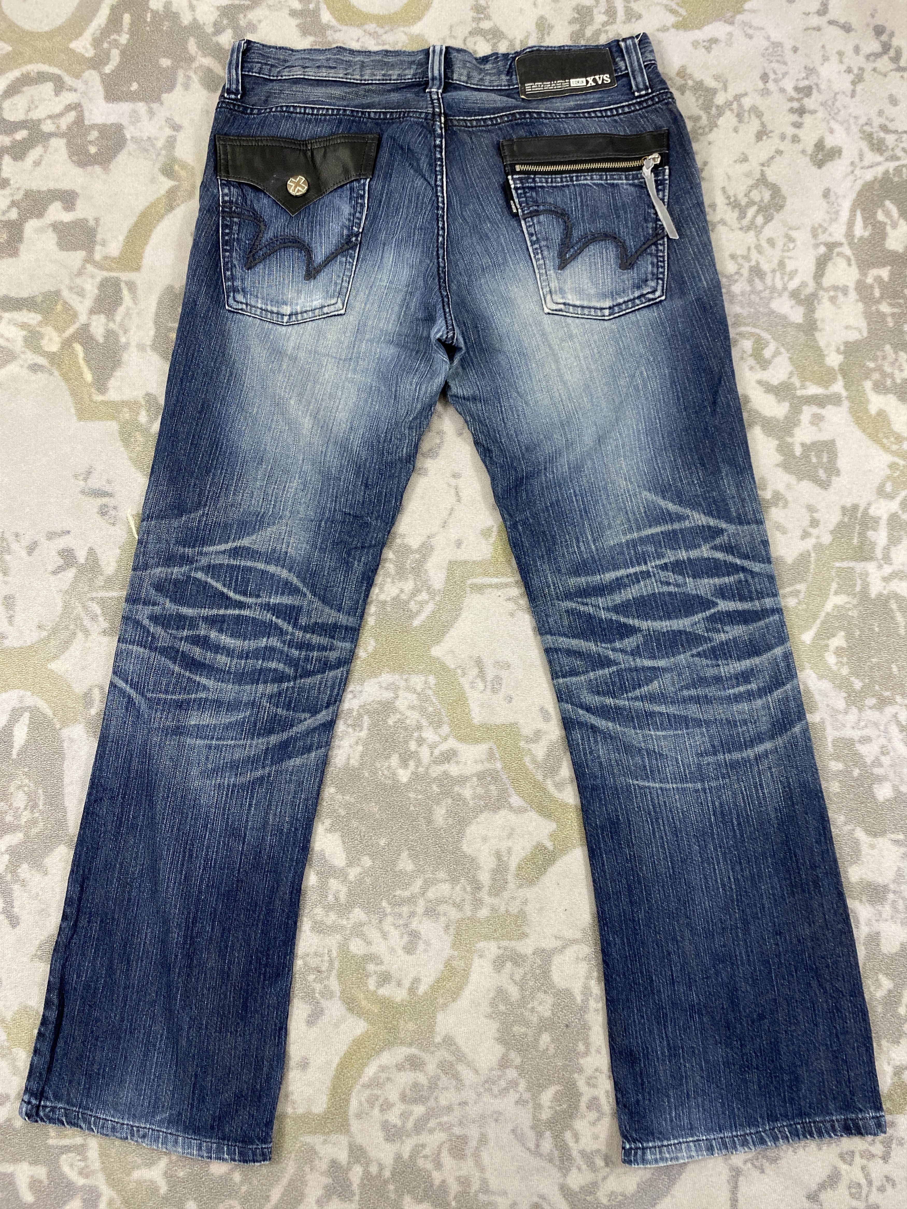 image of Hype Distressed Blue Vintage Edwin Flare Jeans 35X30 Denim-Jn3844 in Faded Blue, Men's