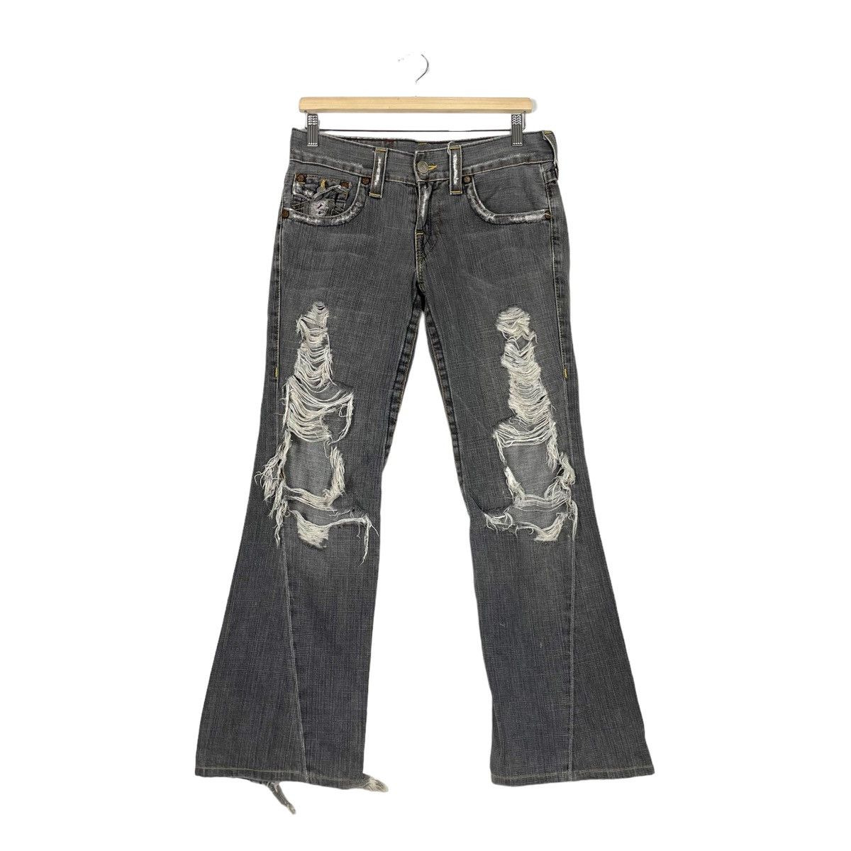 True Religion 💥FLARE DISTRESSED BOOTCUT DENIM JEANS Size US 32 / EU 48 - 1 Thumbnail