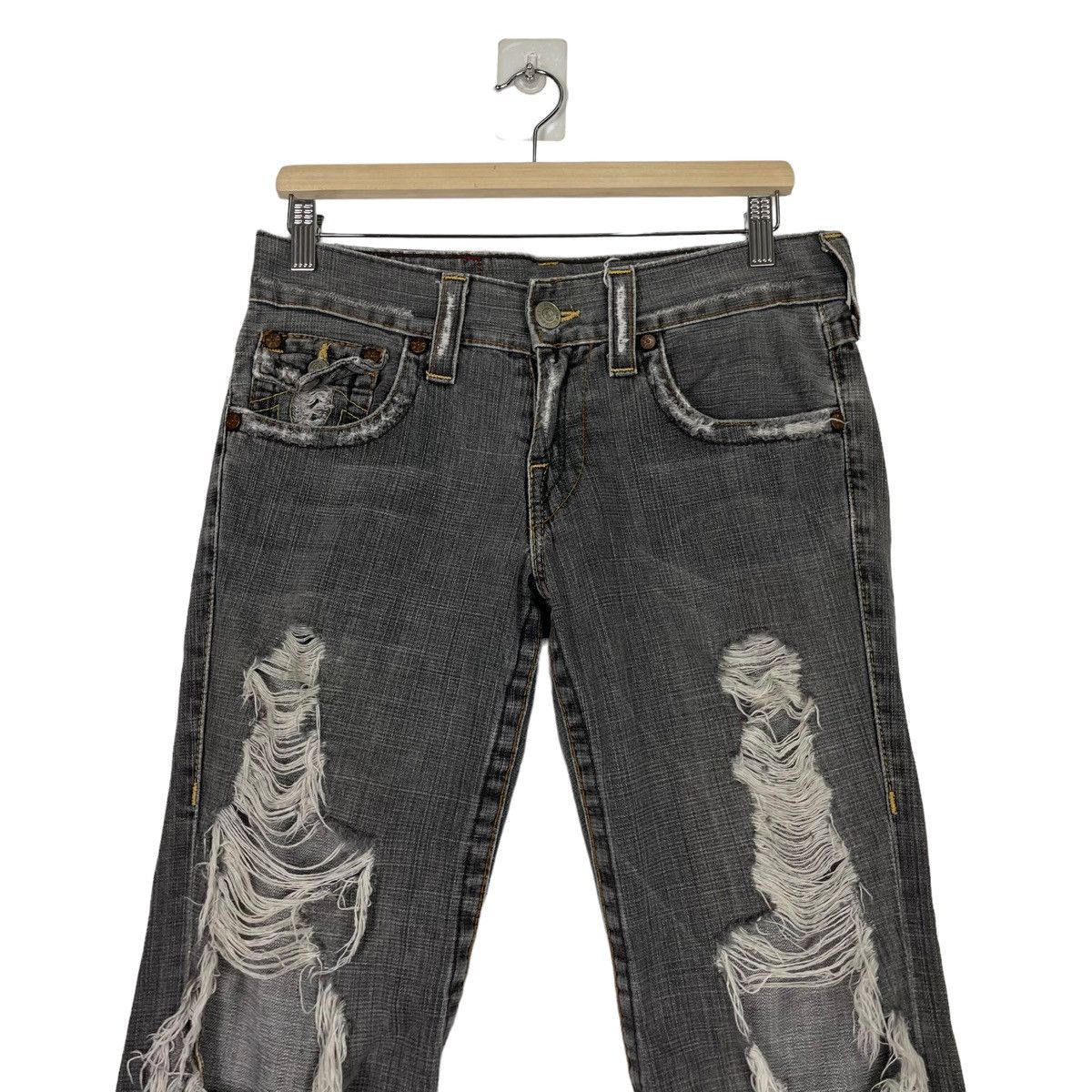 True Religion 💥FLARE DISTRESSED BOOTCUT DENIM JEANS Size US 32 / EU 48 - 5 Thumbnail
