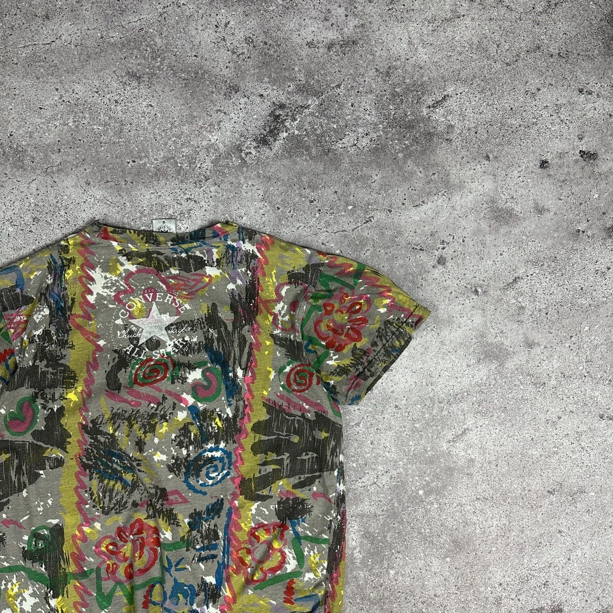 Converse Vintage 90s Converse Tie Dye AOP Graffiti tee rare crazy y2k Size S / US 4 / IT 40 - 4 Thumbnail