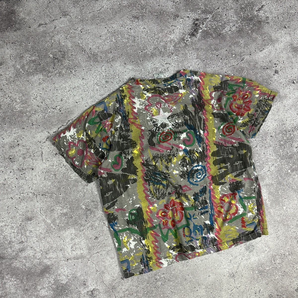 Converse Vintage 90s Converse Tie Dye AOP Graffiti tee rare crazy y2k Size S / US 4 / IT 40 - 6 Thumbnail
