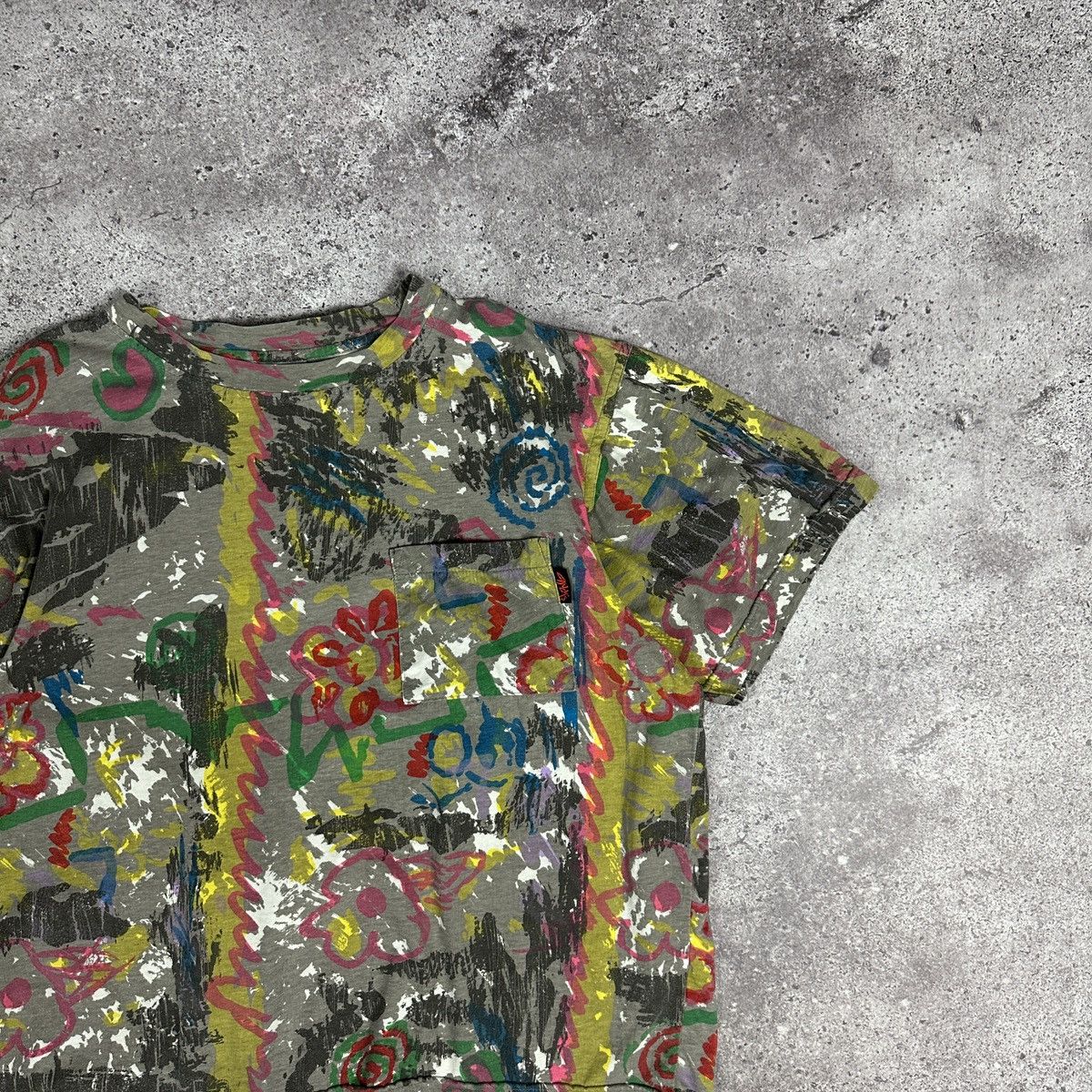 Converse Vintage 90s Converse Tie Dye AOP Graffiti tee rare crazy y2k Size S / US 4 / IT 40 - 3 Thumbnail